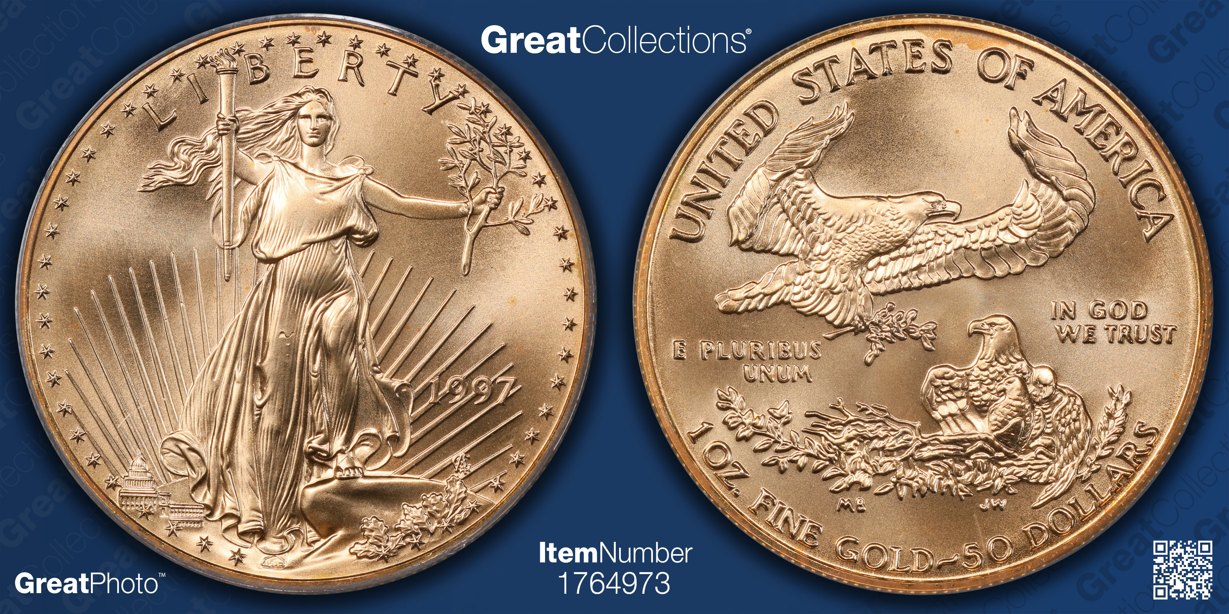 1997 $50 One-Ounce Gold American Eagle WTC World Trade Center