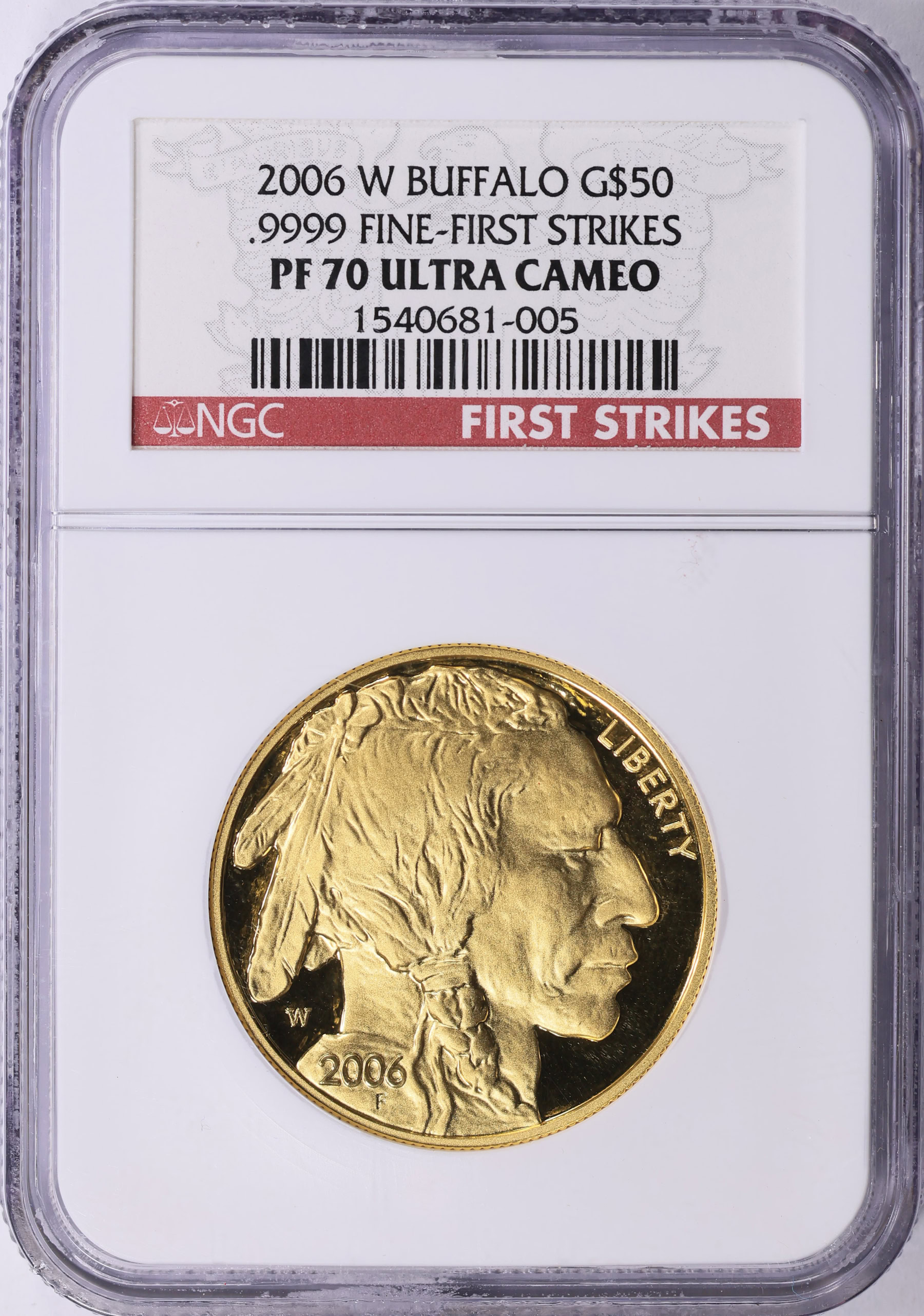 2006-W $50 One-Ounce Gold American Buffalo First Strike NGC Proof