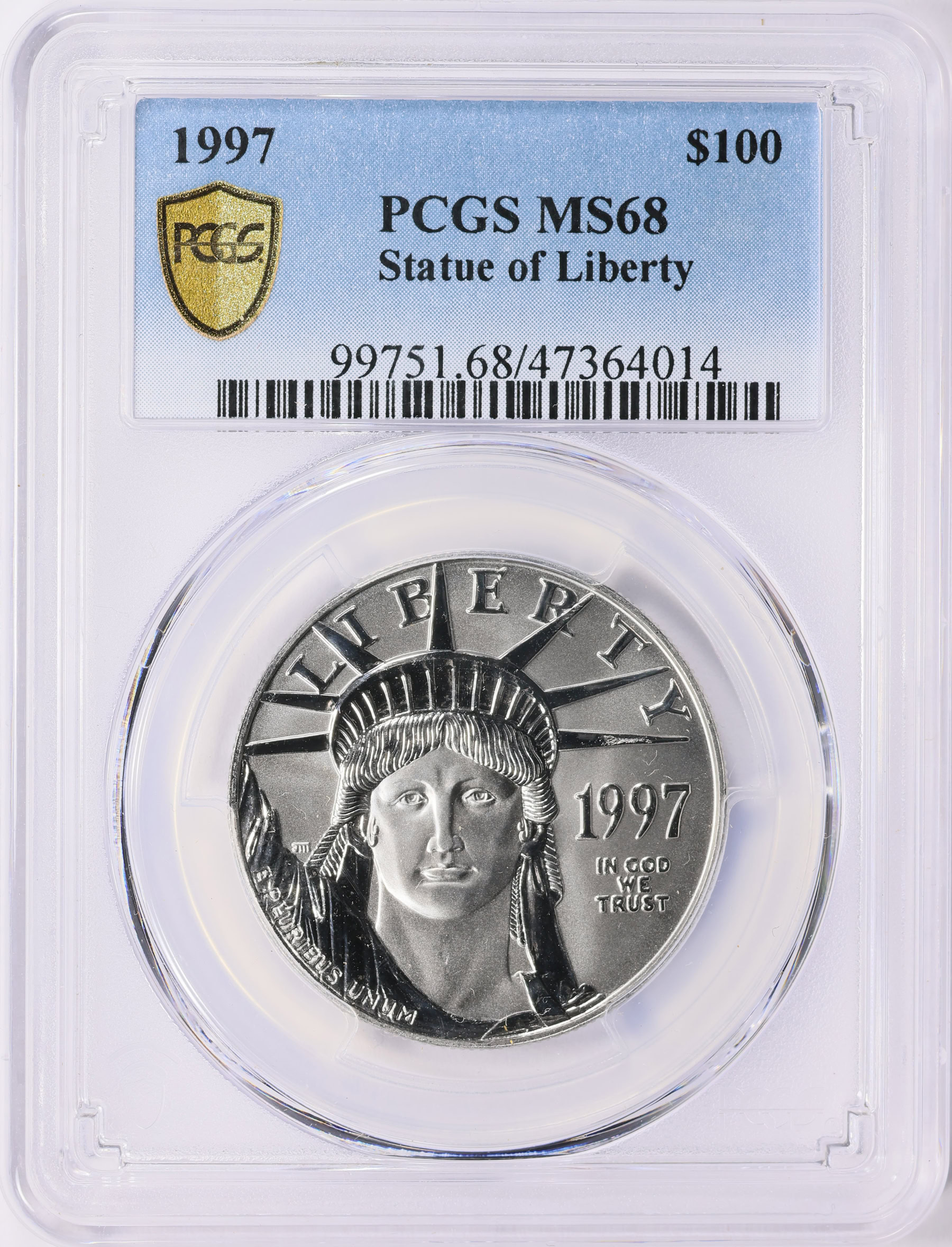 1997 $100 One-Ounce Platinum American Eagle PCGS MS-68 (Item 1765997 ...