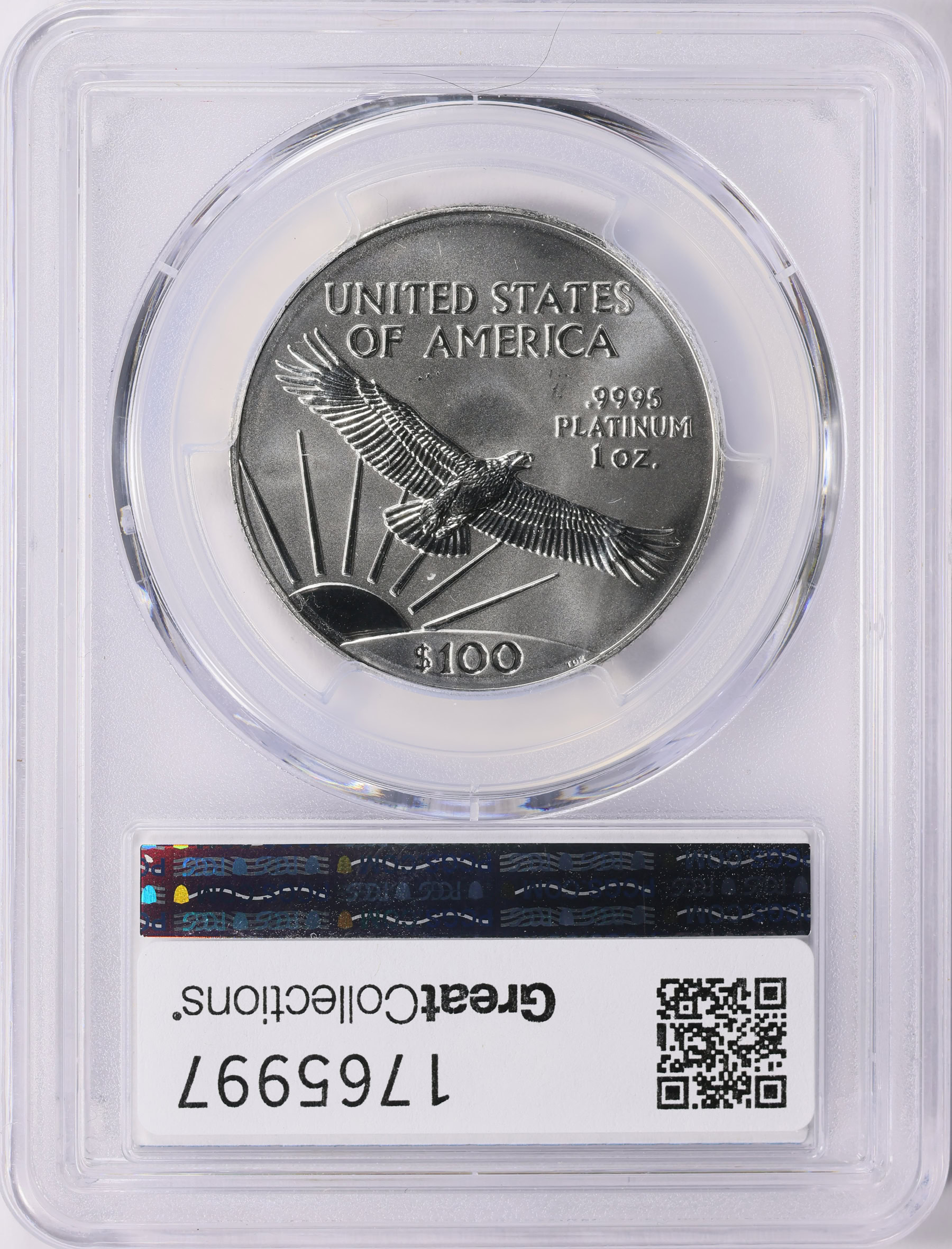 1997 $100 One-Ounce Platinum American Eagle PCGS MS-68 (Item 1765997 ...