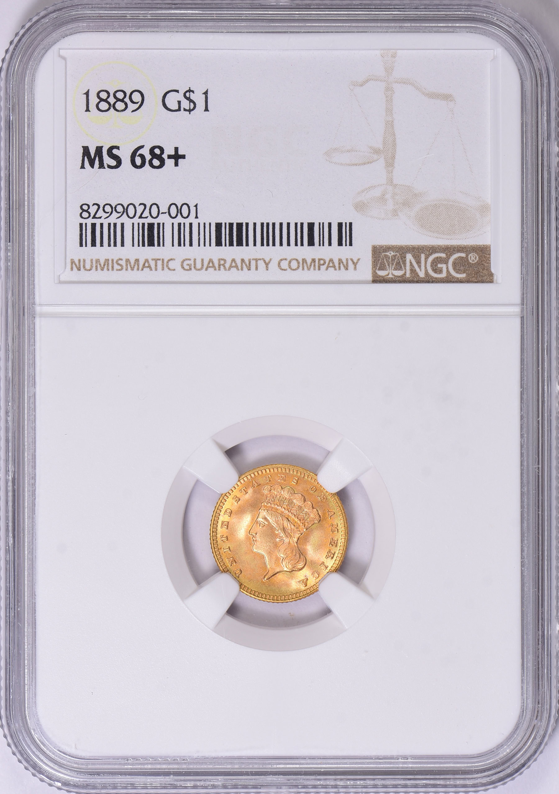 1889 Indian Princess Gold Dollar NGC MS-68+ (Item 1767495 ...