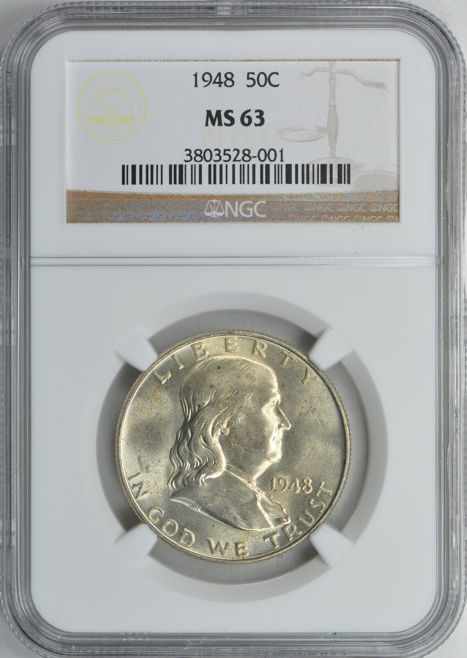 1948 Franklin Half Dollar NGC MS-63 (Item 177016