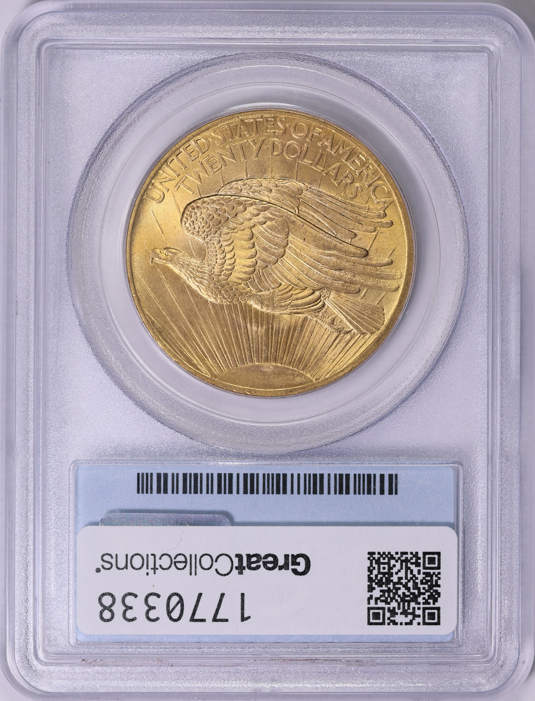 1908 Saint-Gaudens Gold Double Eagle No Motto Wells Fargo Nevada