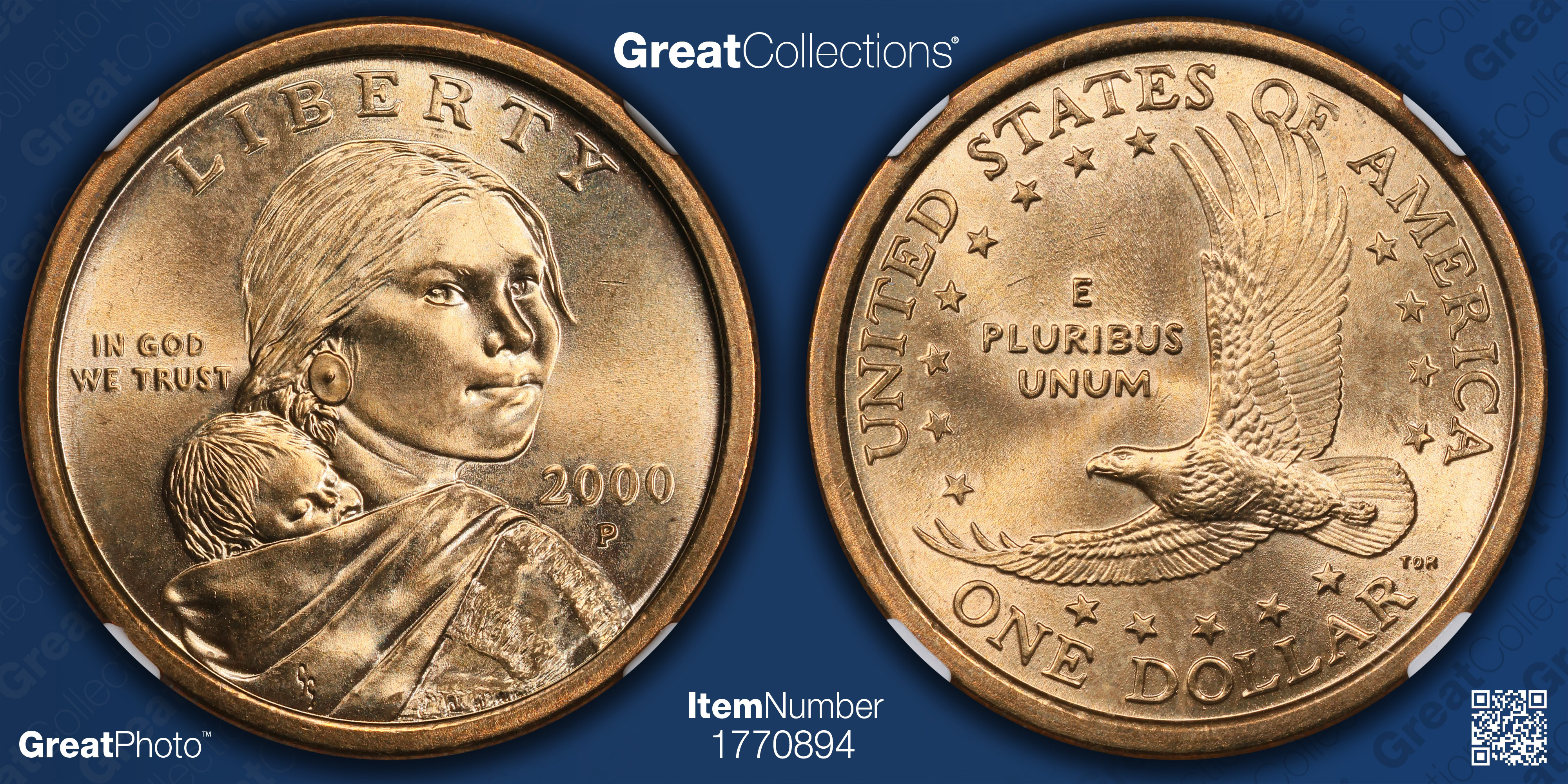 2000-P Sacagawea Dollar Wounded Eagle NGC MS-67 (Item 1770894