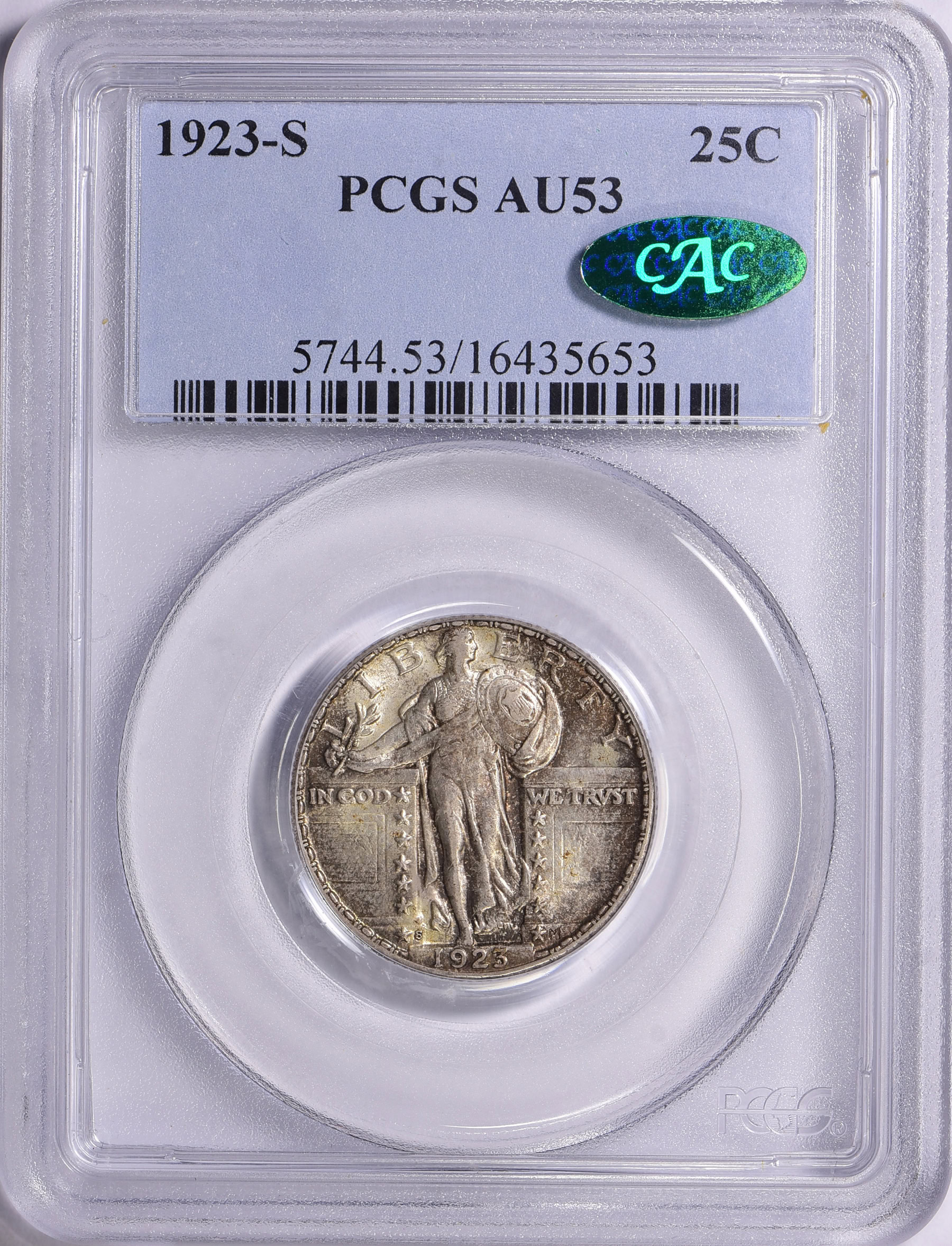 1923-s-standing-liberty-quarter-pcgs-au-53-cac-green-item-1771689