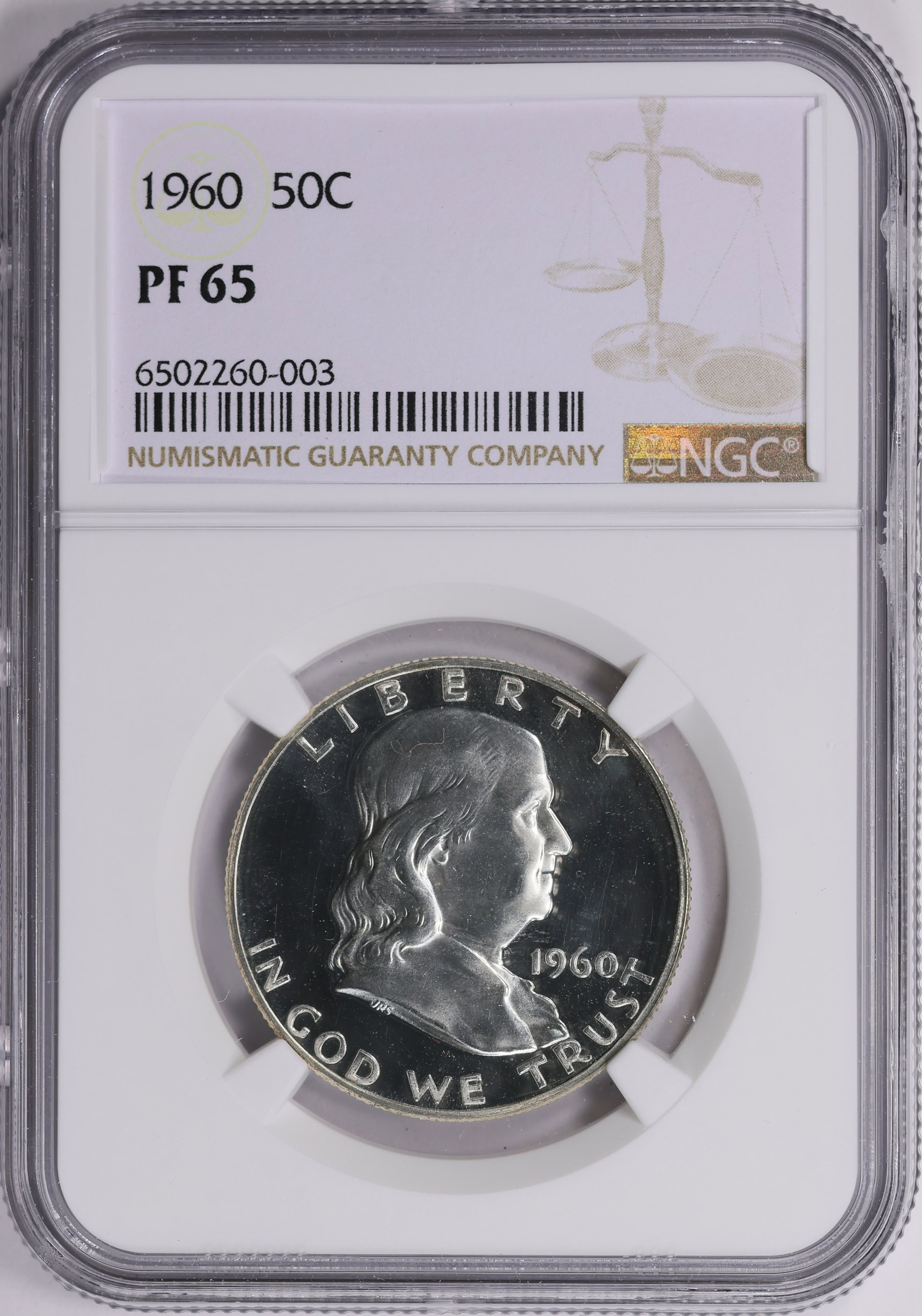 1960 Franklin Half Dollar NGC Proof-65 (Item 1771804 ...