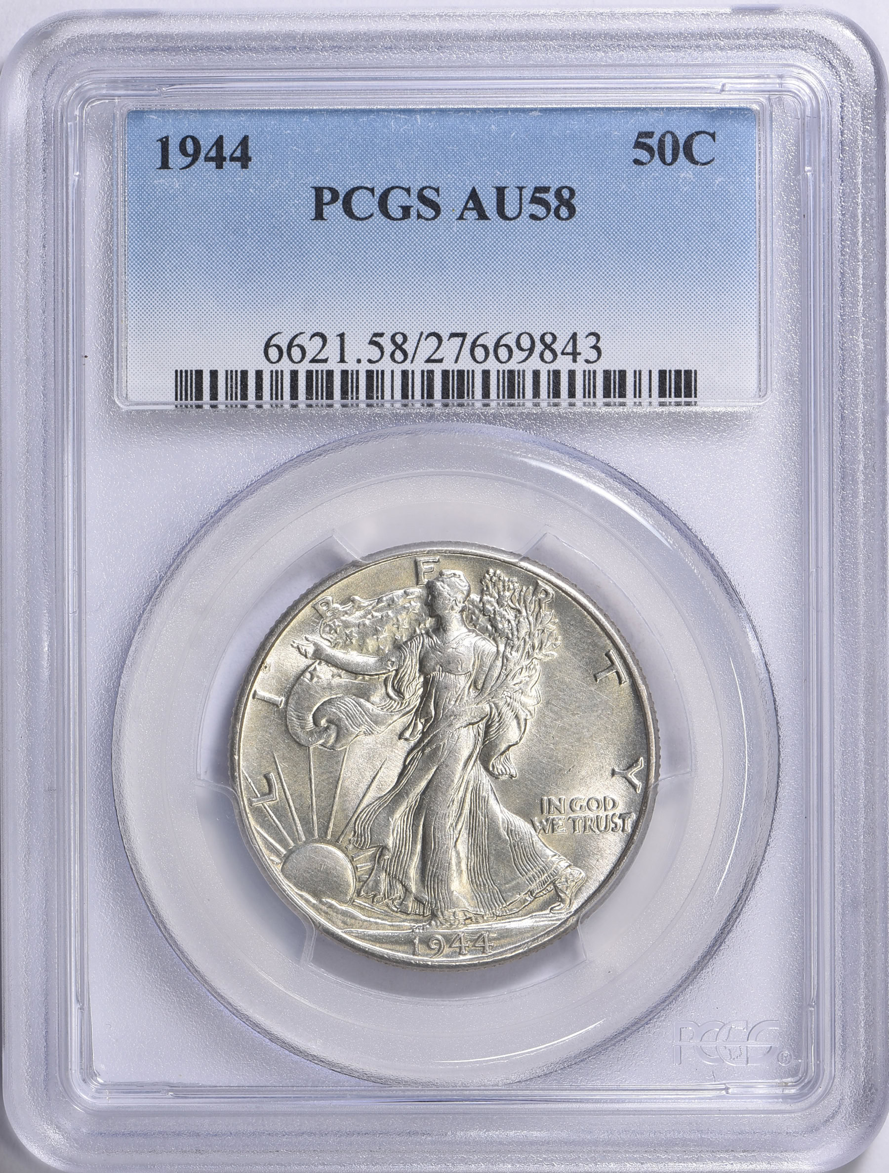 1944 Walking Liberty Half Dollar PCGS AU-58 (Item 1772315 ...