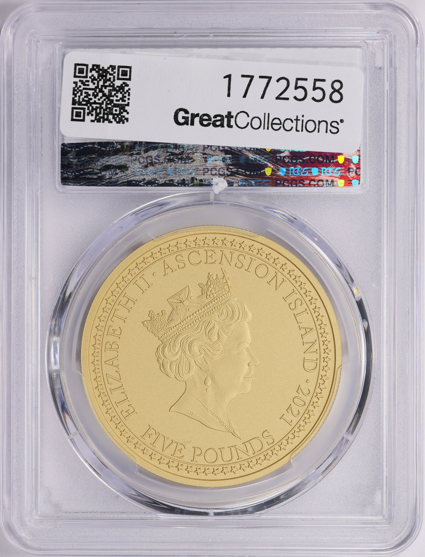 Ascension Island 2021 Gold 5 Pounds Joseph Bonomi - Victoria Matte