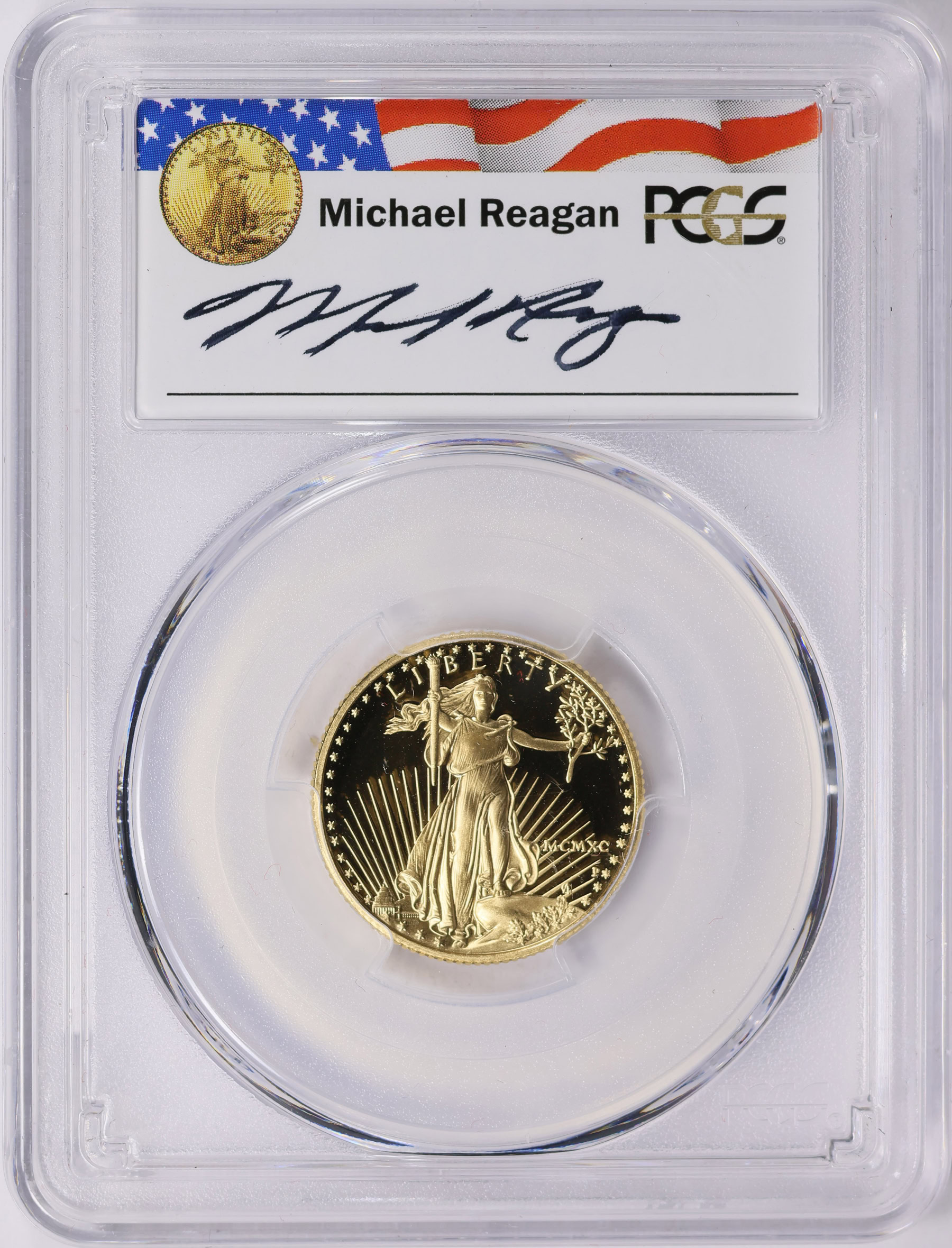 1990-P $10 Quarter-Ounce Gold American Eagle Reagan Legacy Series