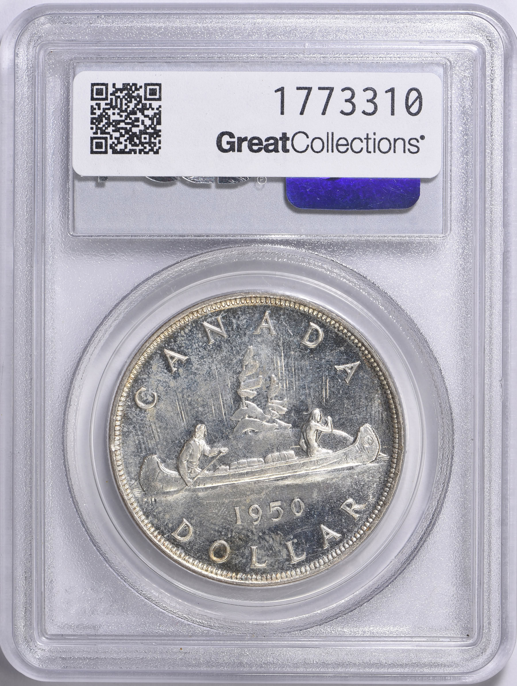 Canada 1950 Silver Dollar Short Water Lines KM-46 PCGS MS-66 (Item