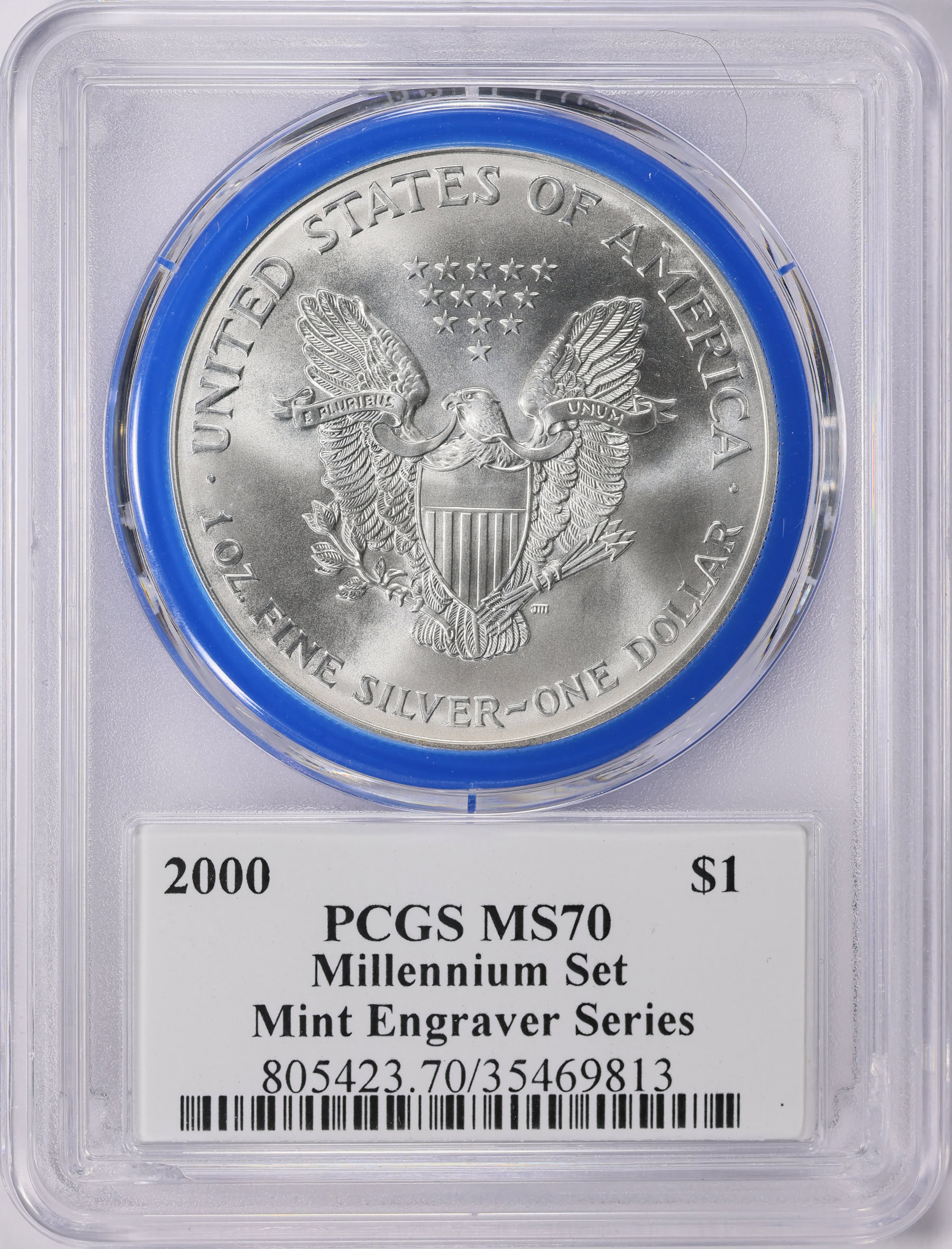 2000 $1 Silver Eagle Millennium Set Mint Engraver Series PCGS MS