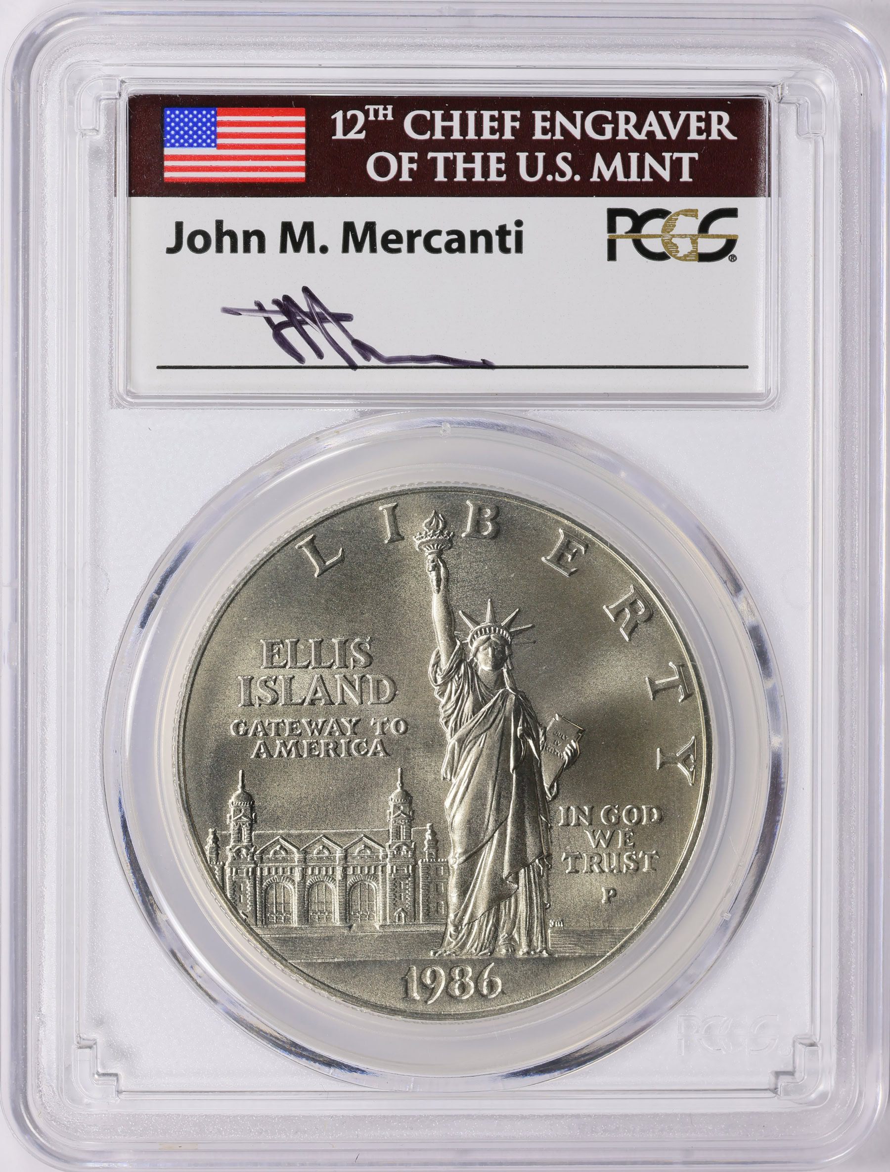 1986-P Statue of Liberty Centennial Clad Half Dollar Mint Engraver