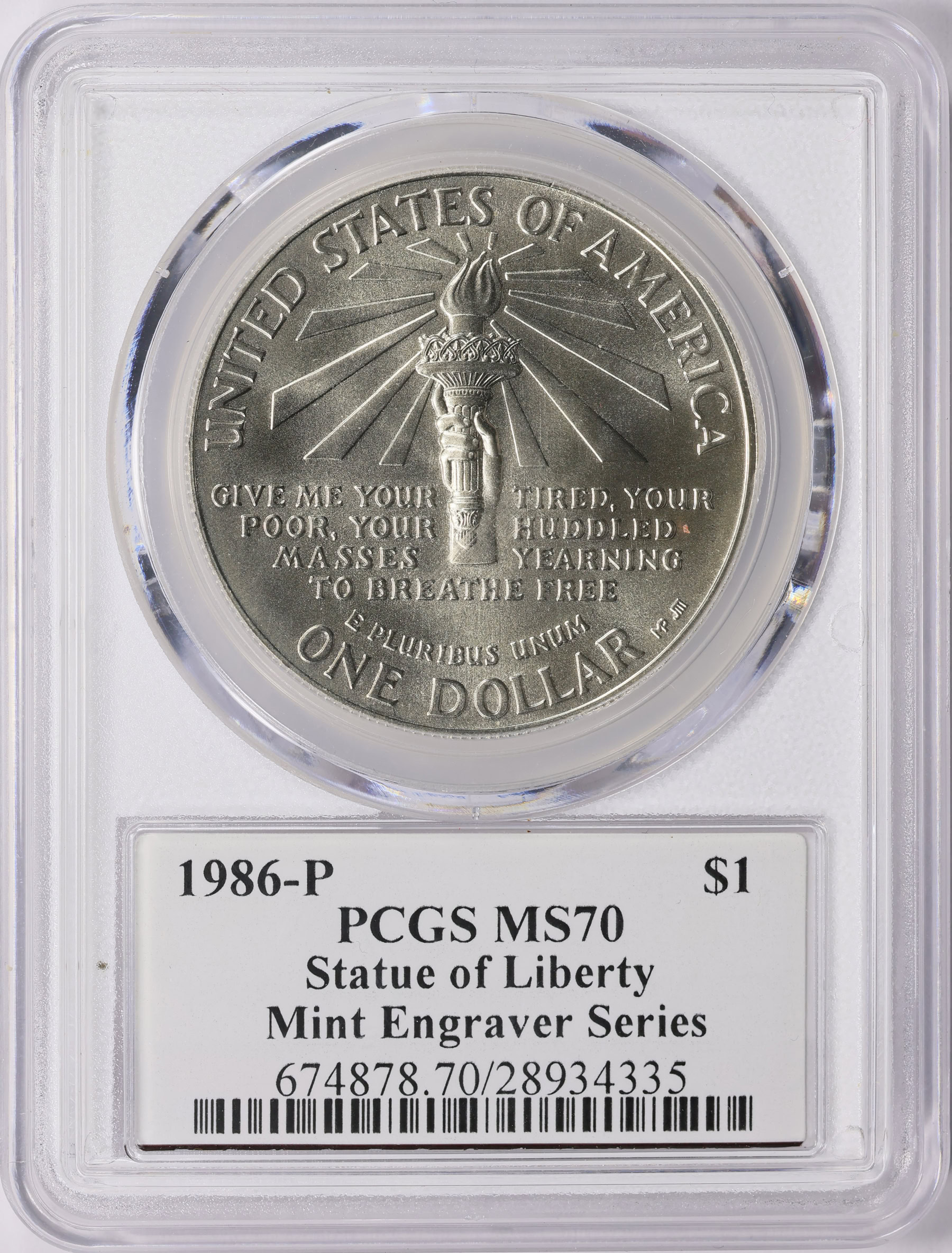 1986-P Statue of Liberty Centennial Clad Half Dollar Mint Engraver