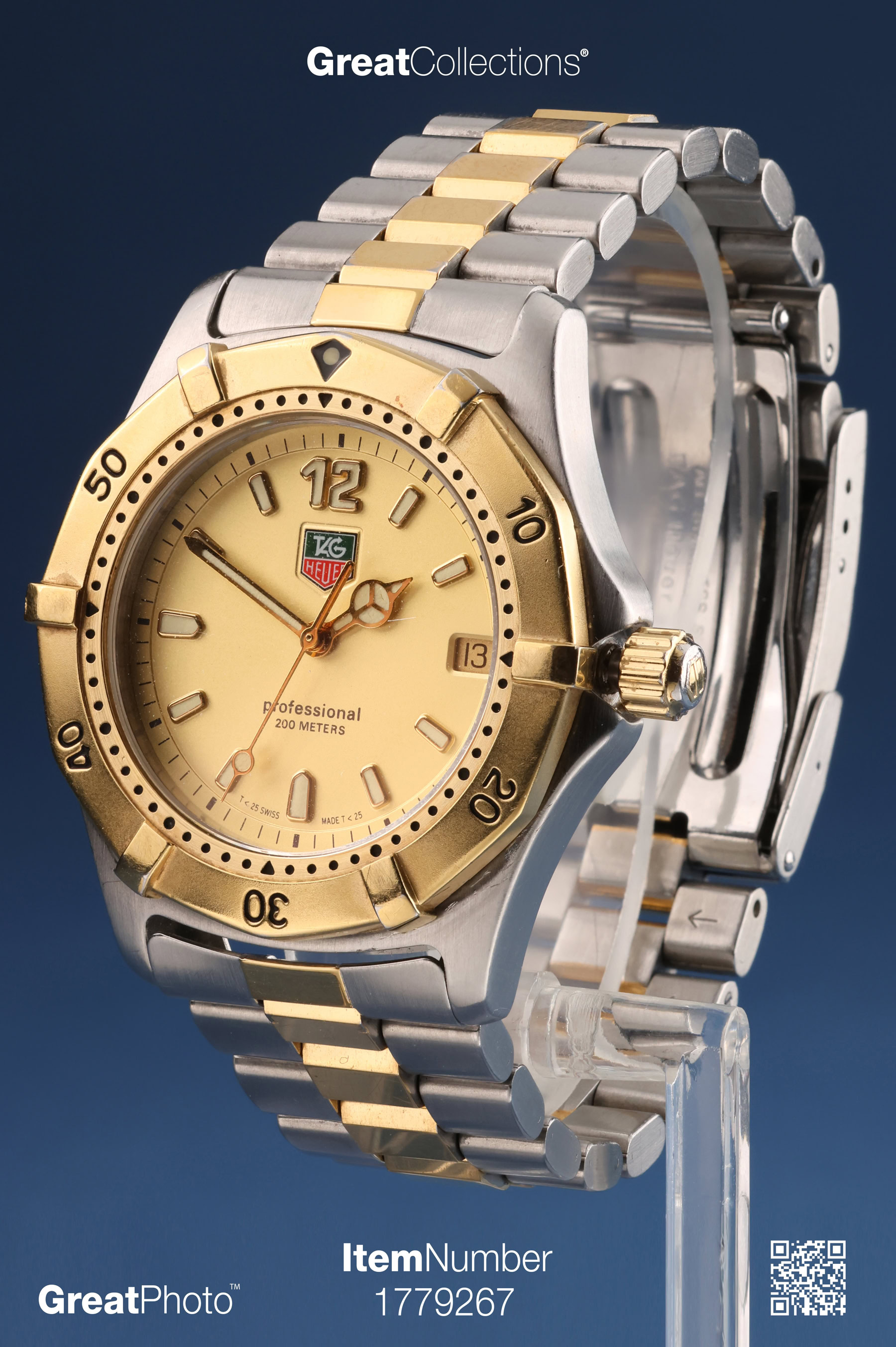 Tag Heuer Series 2000 WK1121 Gold Dial Men's Watch | Cert #n/a ...