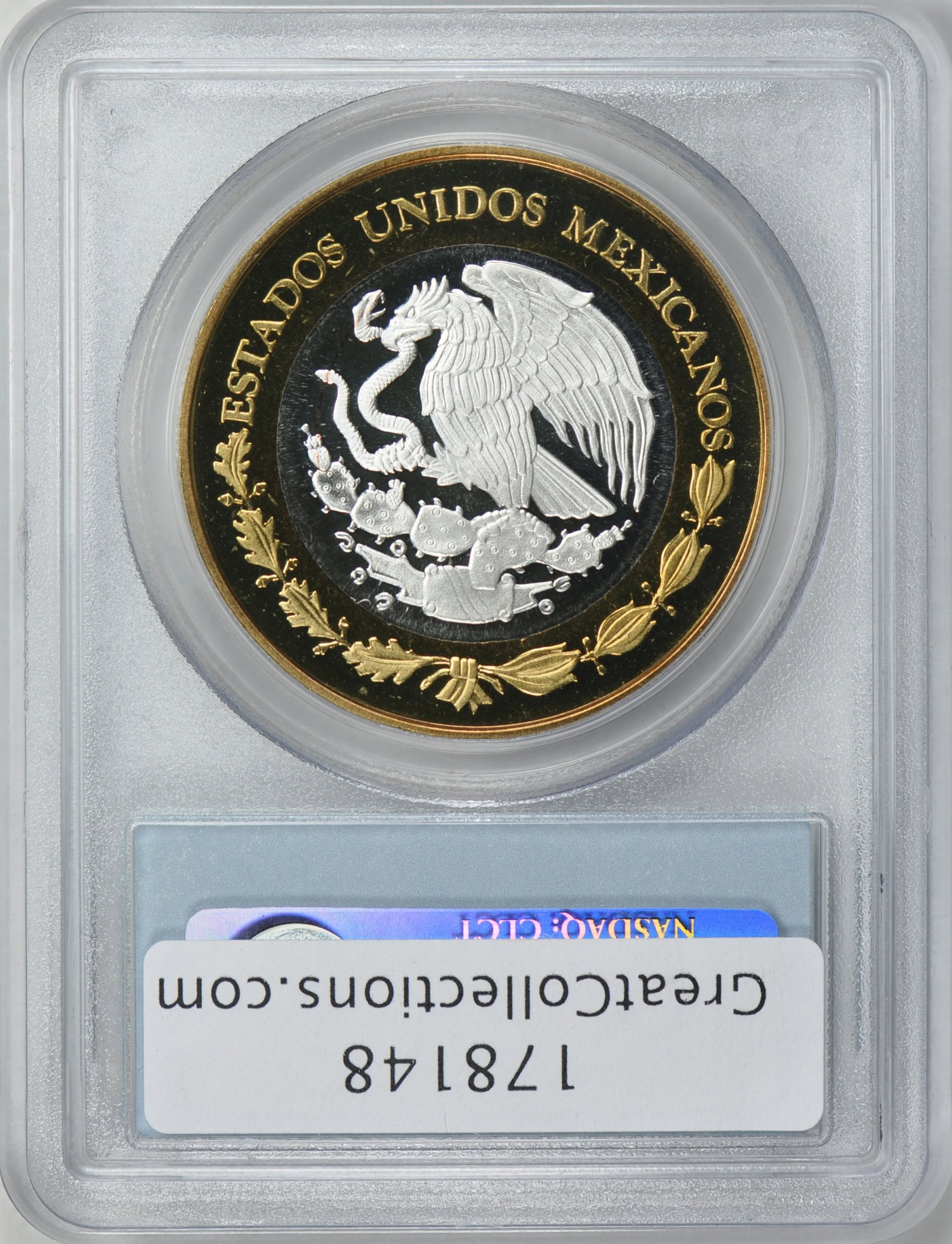 「ドン・キホーテ・デ・ラ・マンチャ」記念 メキシコ造幣局発行 2005年 Mexico 2005-Mo Bi-Metallic 100 Pesos Don Quijote PCGS Proof-67