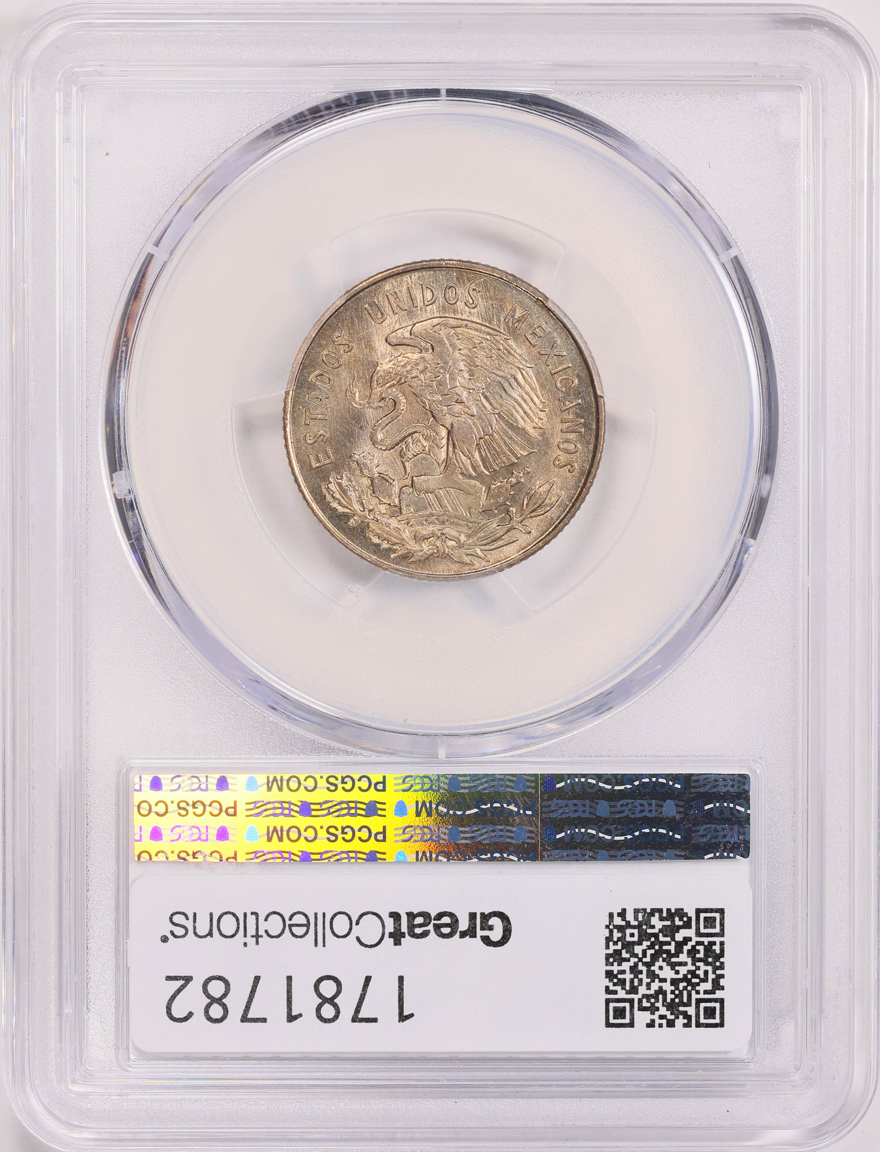 Mexico 1966-Mo 25 Centavos Open Beak KM-444 PCGS MS-65 (Item