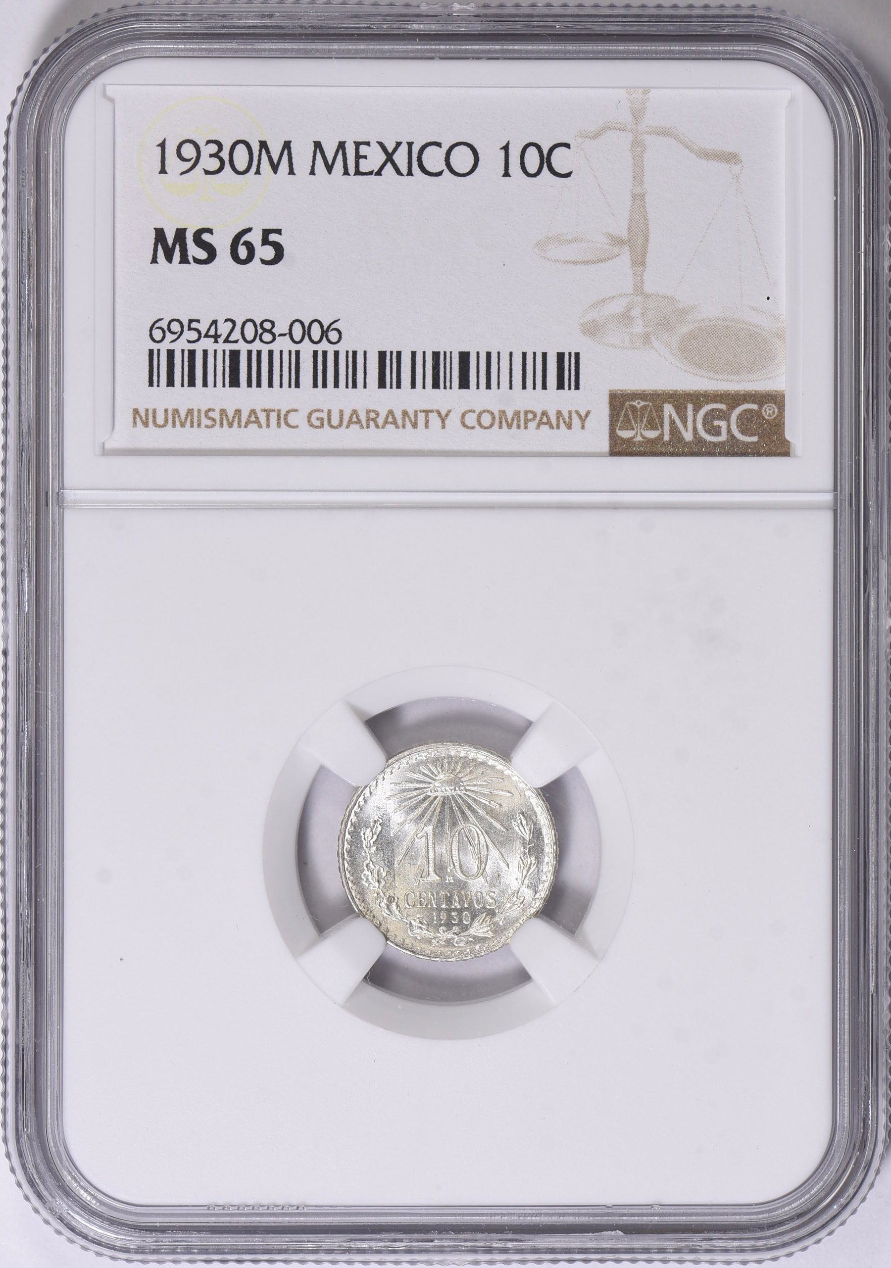Mexico 1930-M Silver 10 Centavos KM-431 NGC MS-65 (Item 1781819 ...