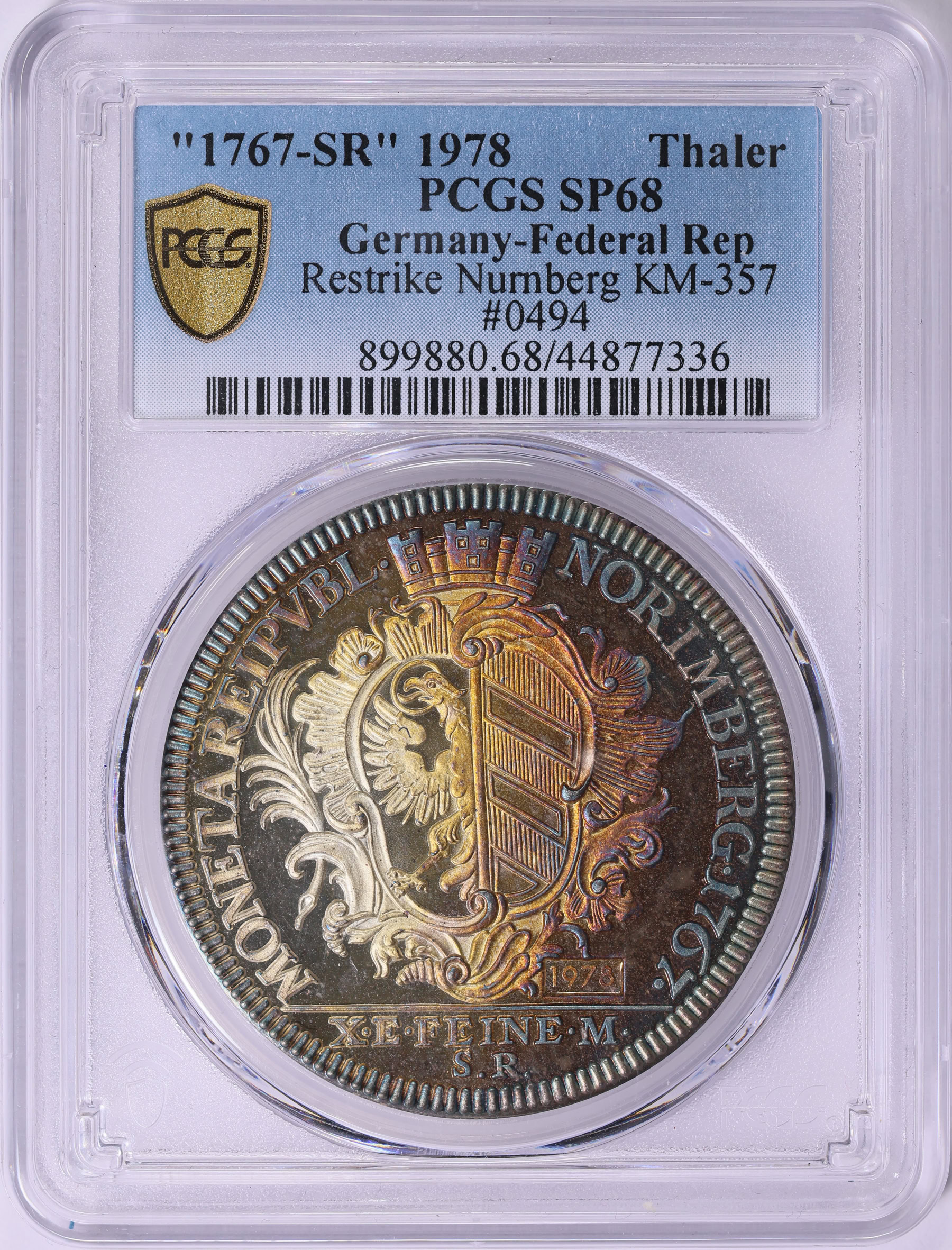 Germany - Federal Republic 1767 (1978)-SR Silver Thaler Restrike of ...
