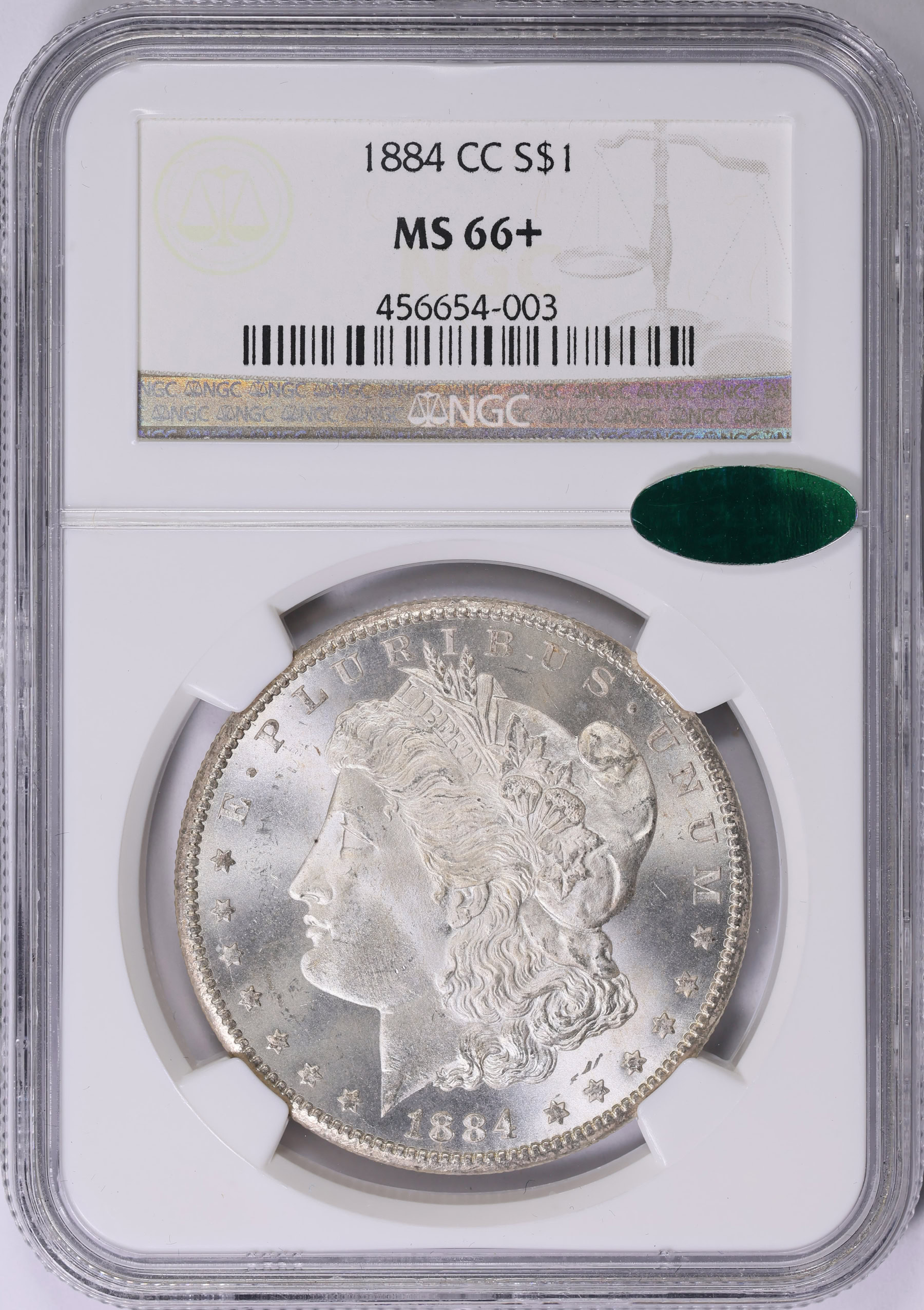 1884-CC Morgan Silver Dollar NGC MS-66+ (CAC Green) (Item 1782231 ...