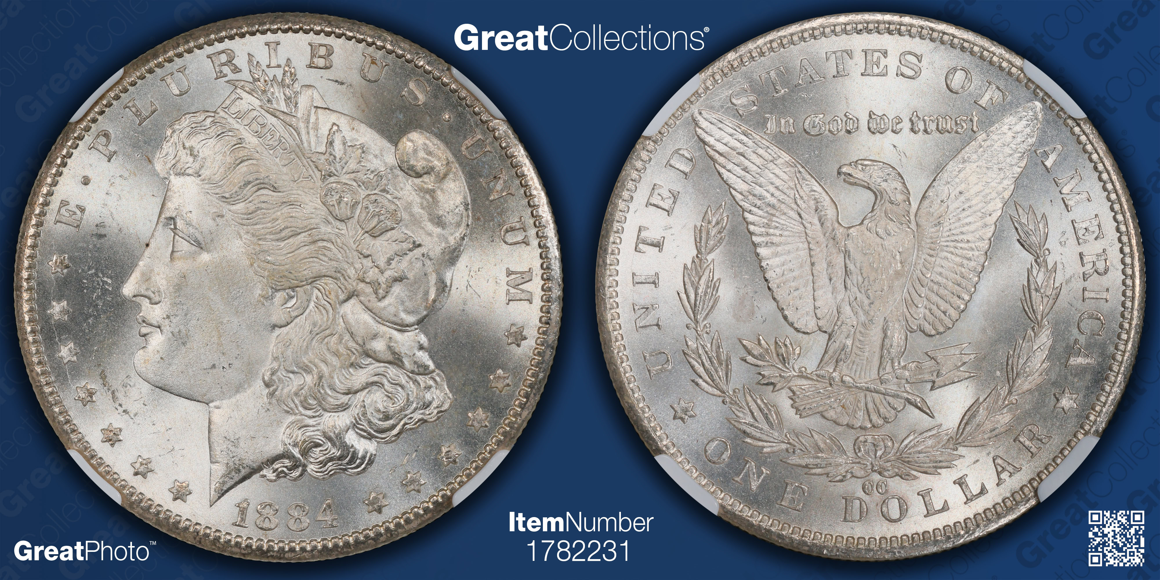 1884-CC Morgan Silver Dollar NGC MS-66+ (CAC Green) (Item 1782231 ...