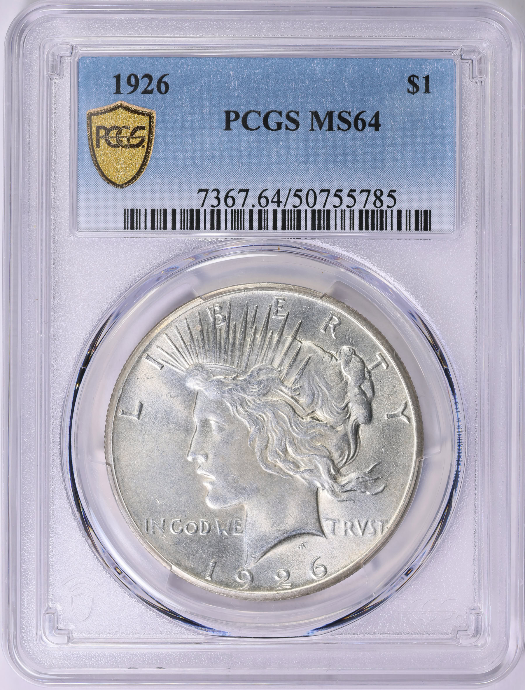 1926 Peace Silver Dollar $1 Coin - Almost Uncirculated, 90% Silver, Philadelphia Mint