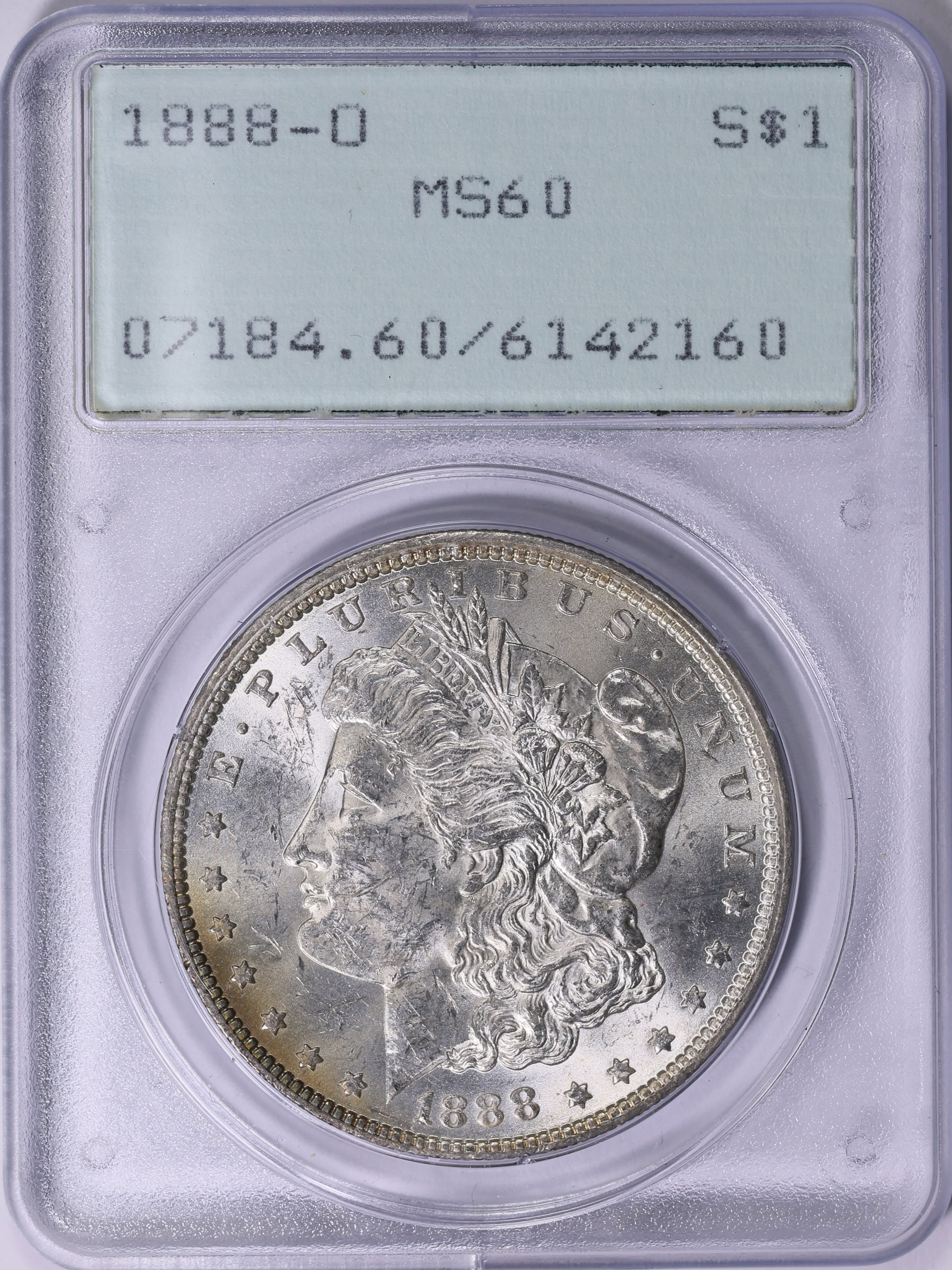 1888-O Morgan Silver Dollar PCGS MS-60 OGH (1st Gen) (Toned) (Item ...