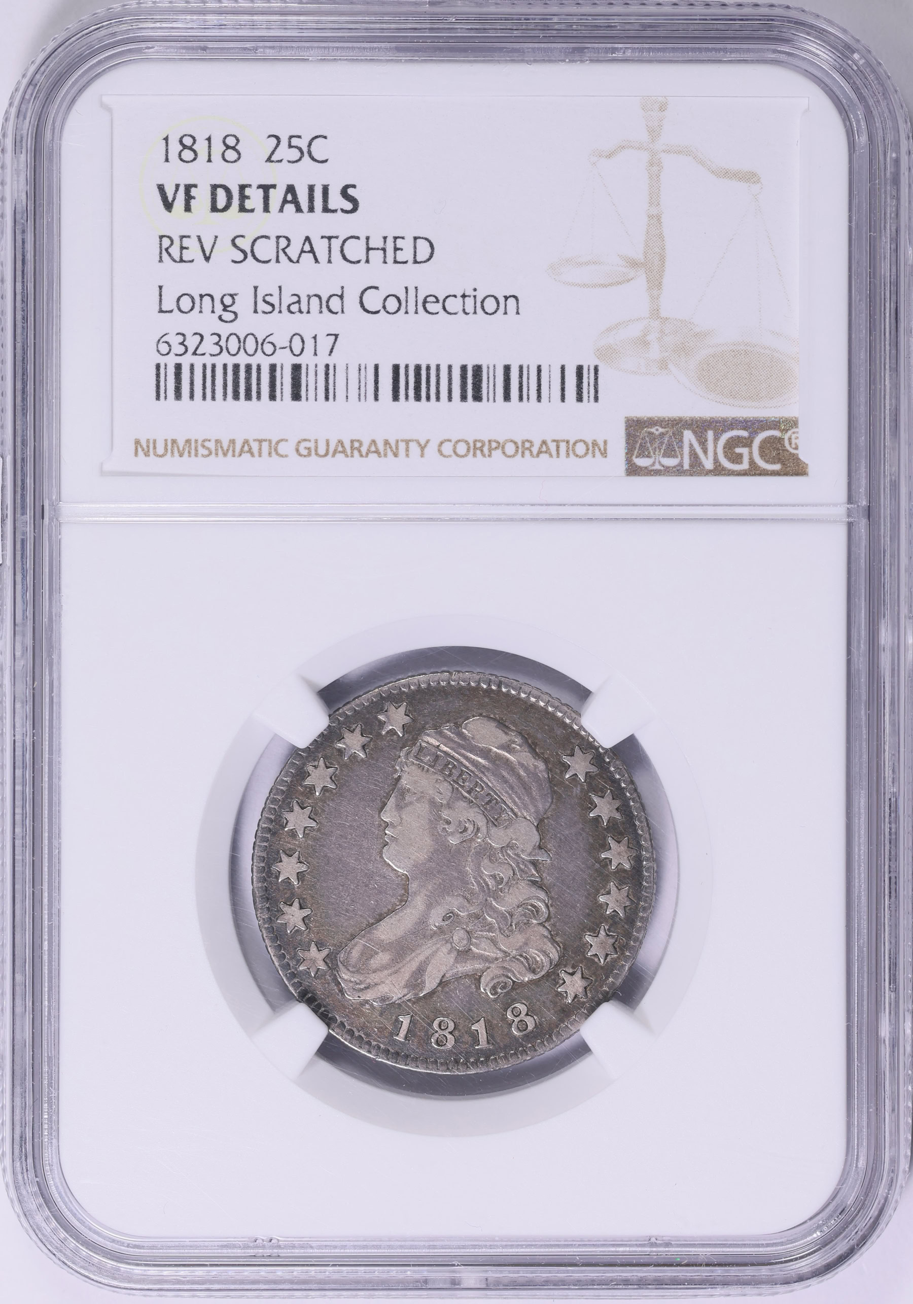 1818 Capped Bust Quarter NGC VF Details (Long Island Collection) (Item ...