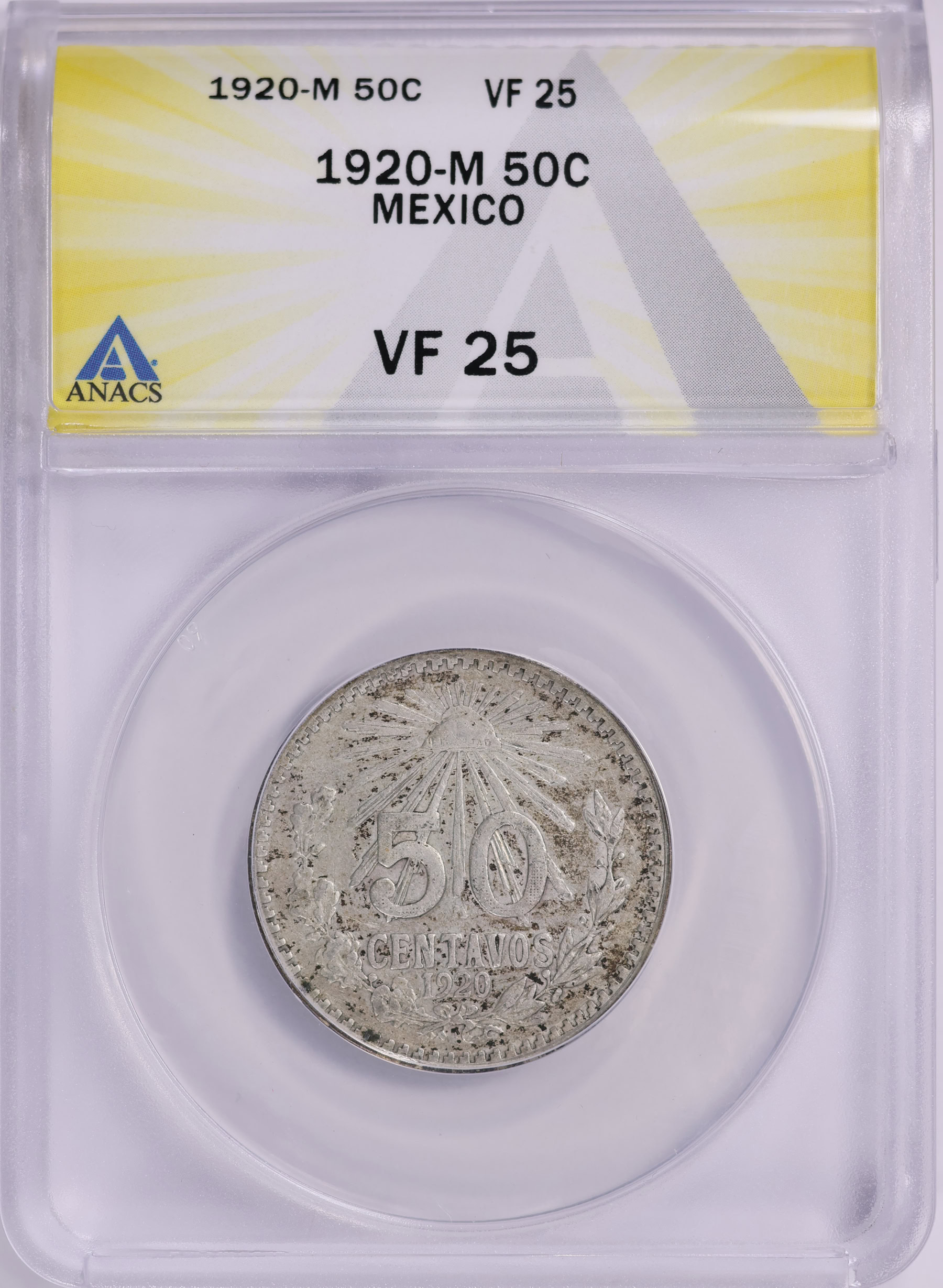 20世紀貨幣コレクション Mexico 1920-M Silver 20 Centavos KM-438 ANACS VF-25 (Item 1786967