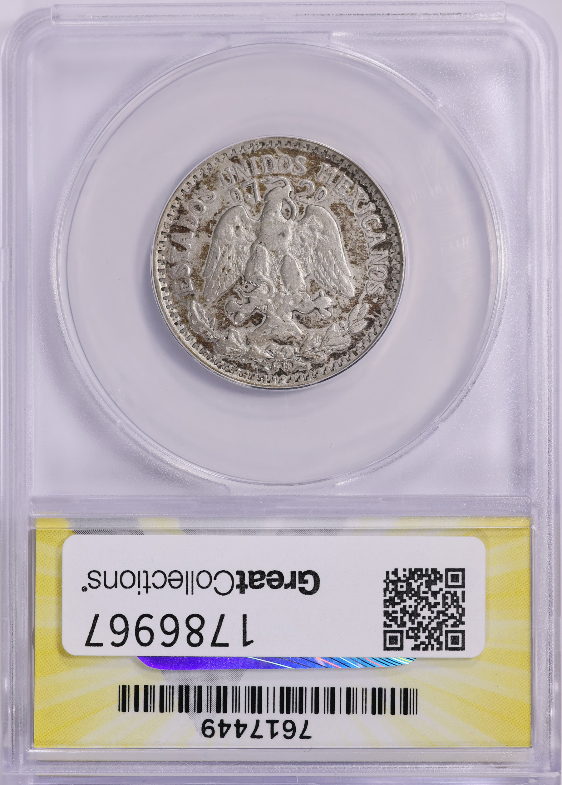 Mexico 1920-M Silver 20 Centavos KM-438 ANACS VF-25 (Item 1786967