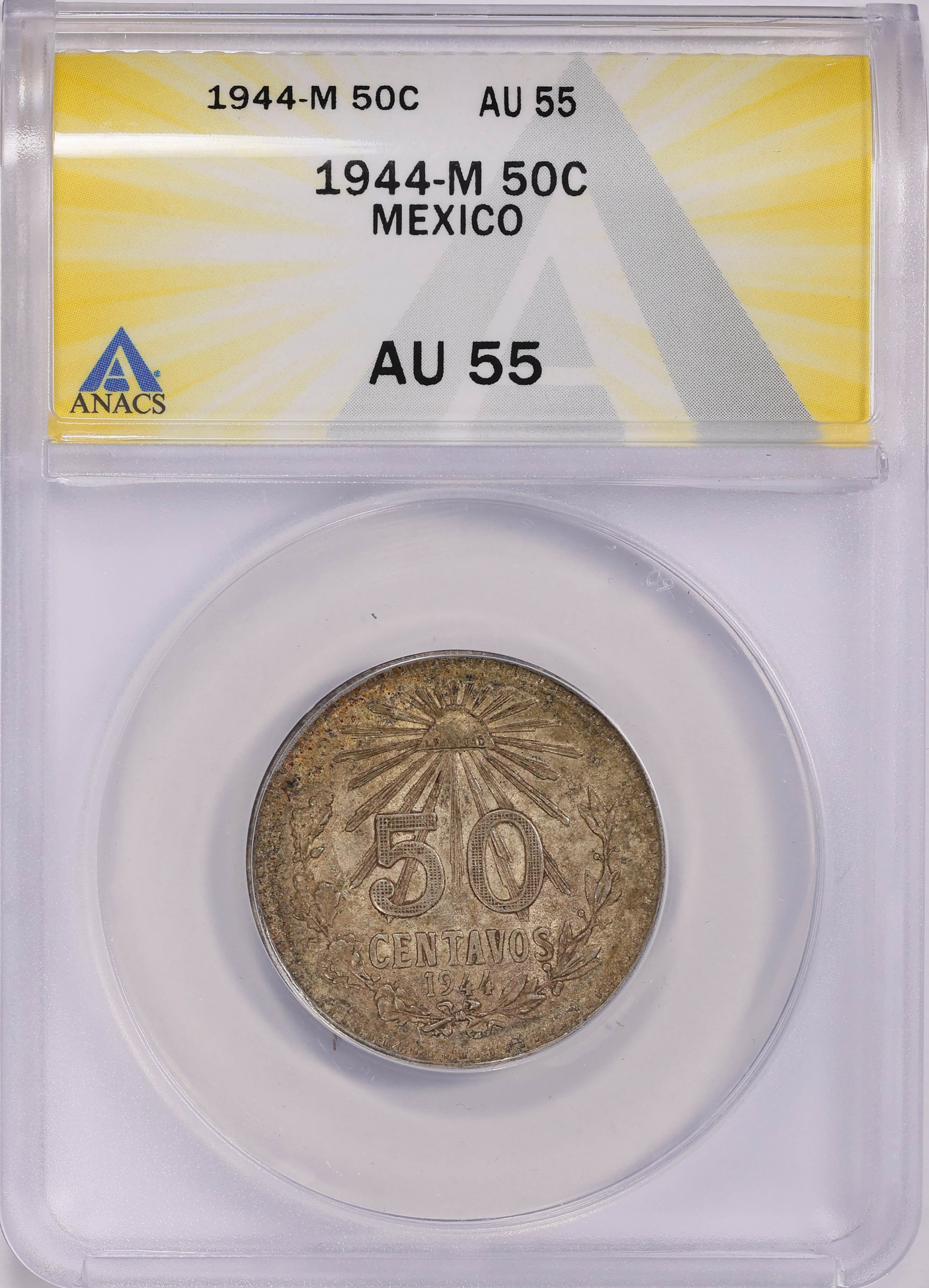 1787005 Mexico 1944-M Silver 50 Centavos KM-447 ANACS AU-55 (Item 1787005 ...