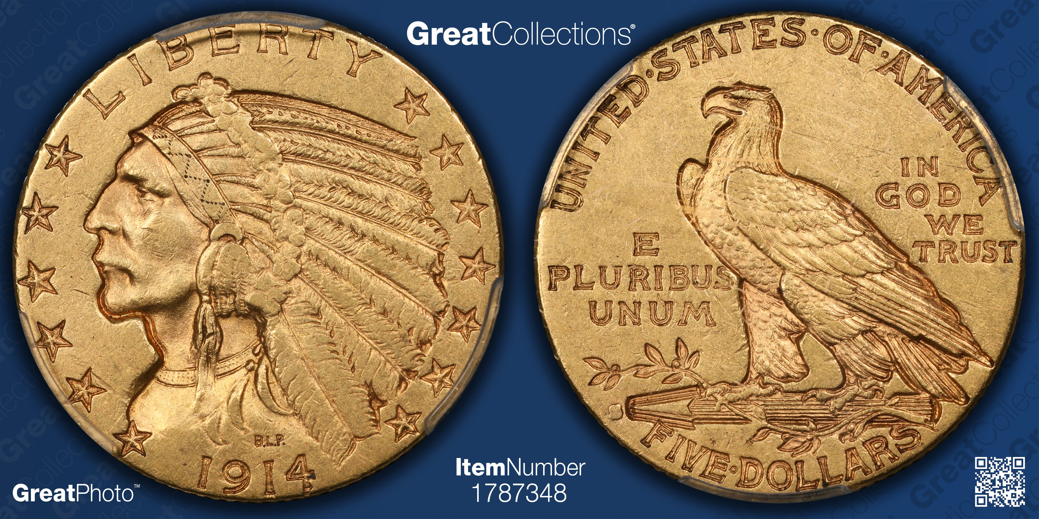 1914-S Indian Gold Half Eagle PCGS AU-53 (Item 1787348 ...