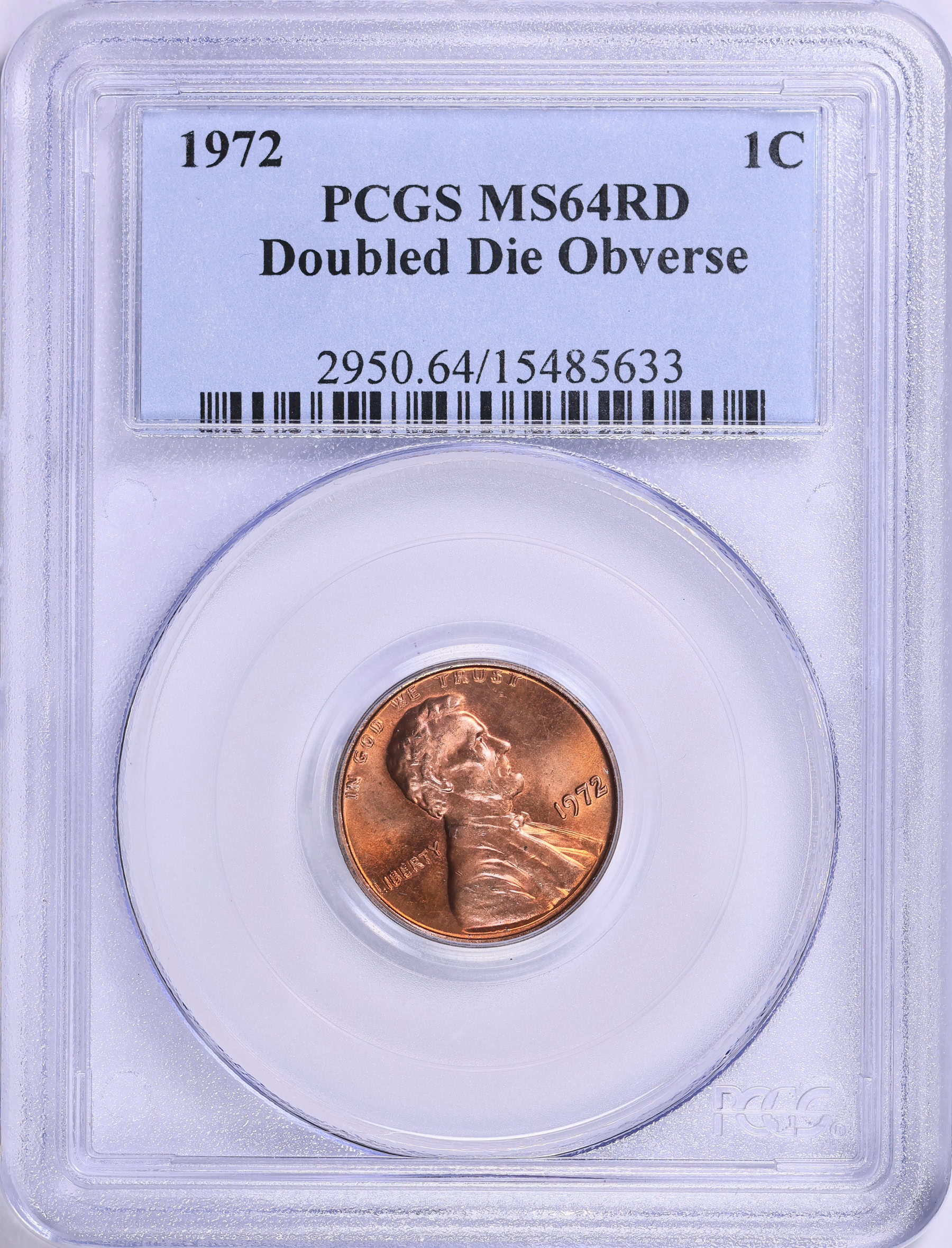 1972 Lincoln Cent Doubled Die Obverse PCGS MS-64 RD (Item 1788934 ...
