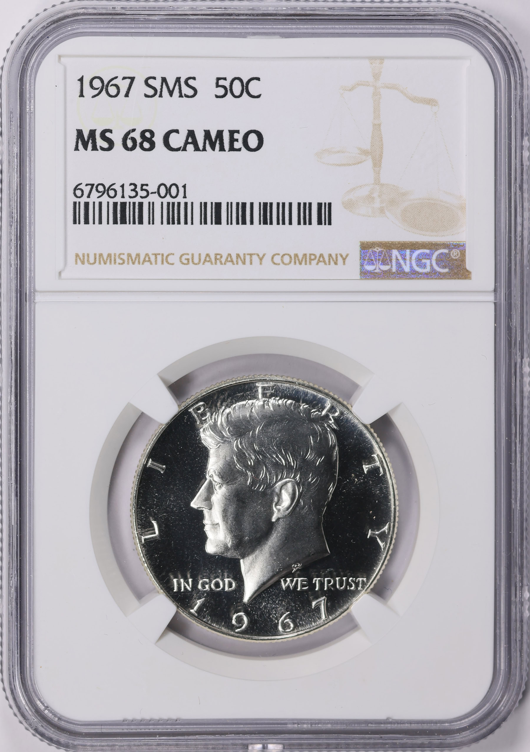 1965, 1966 & 1967 SMS KENNEDY NGC MS68 CAMEO SILVER HALF (Rare In This - Foto 9