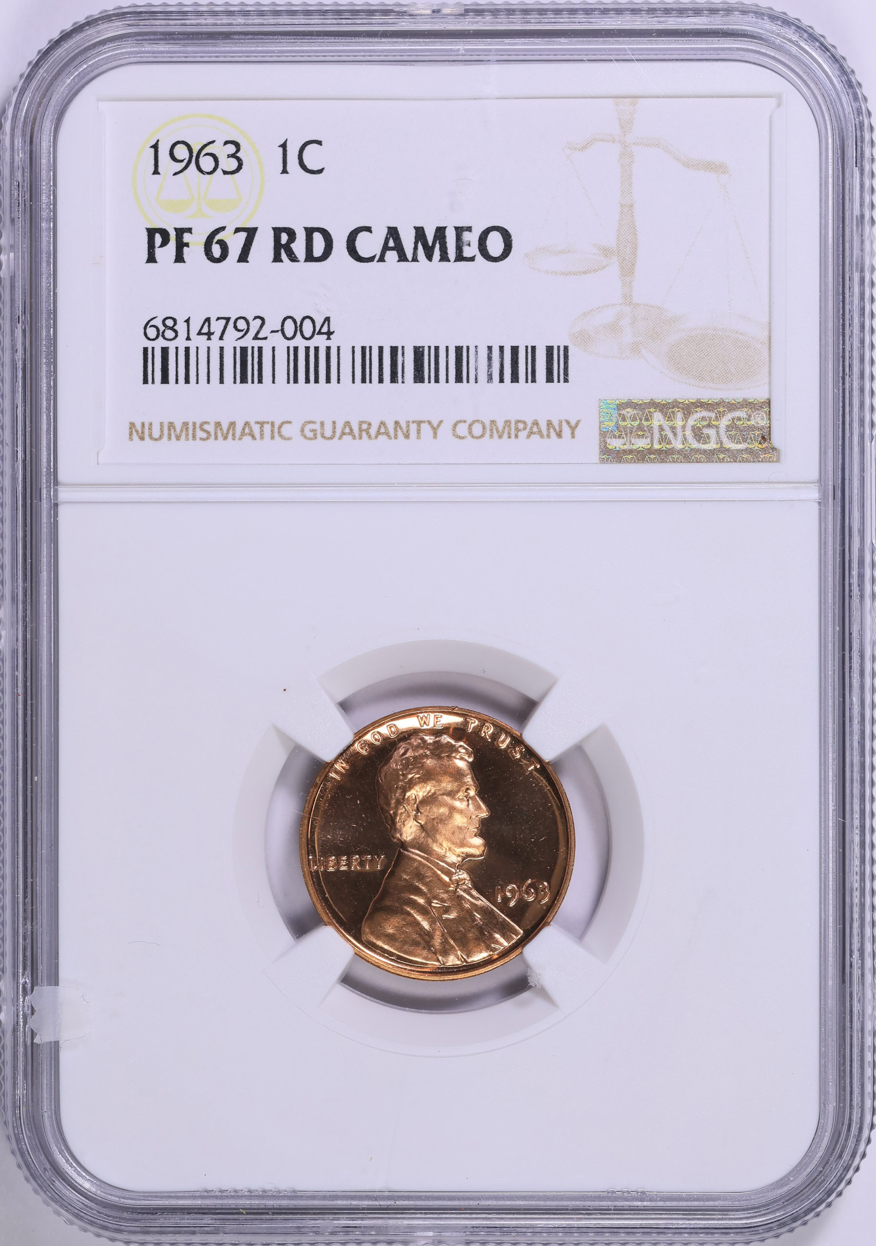 1963 Lincoln Cent NGC Proof-67 CAMEO (Item 1792341) | GreatCollections ...