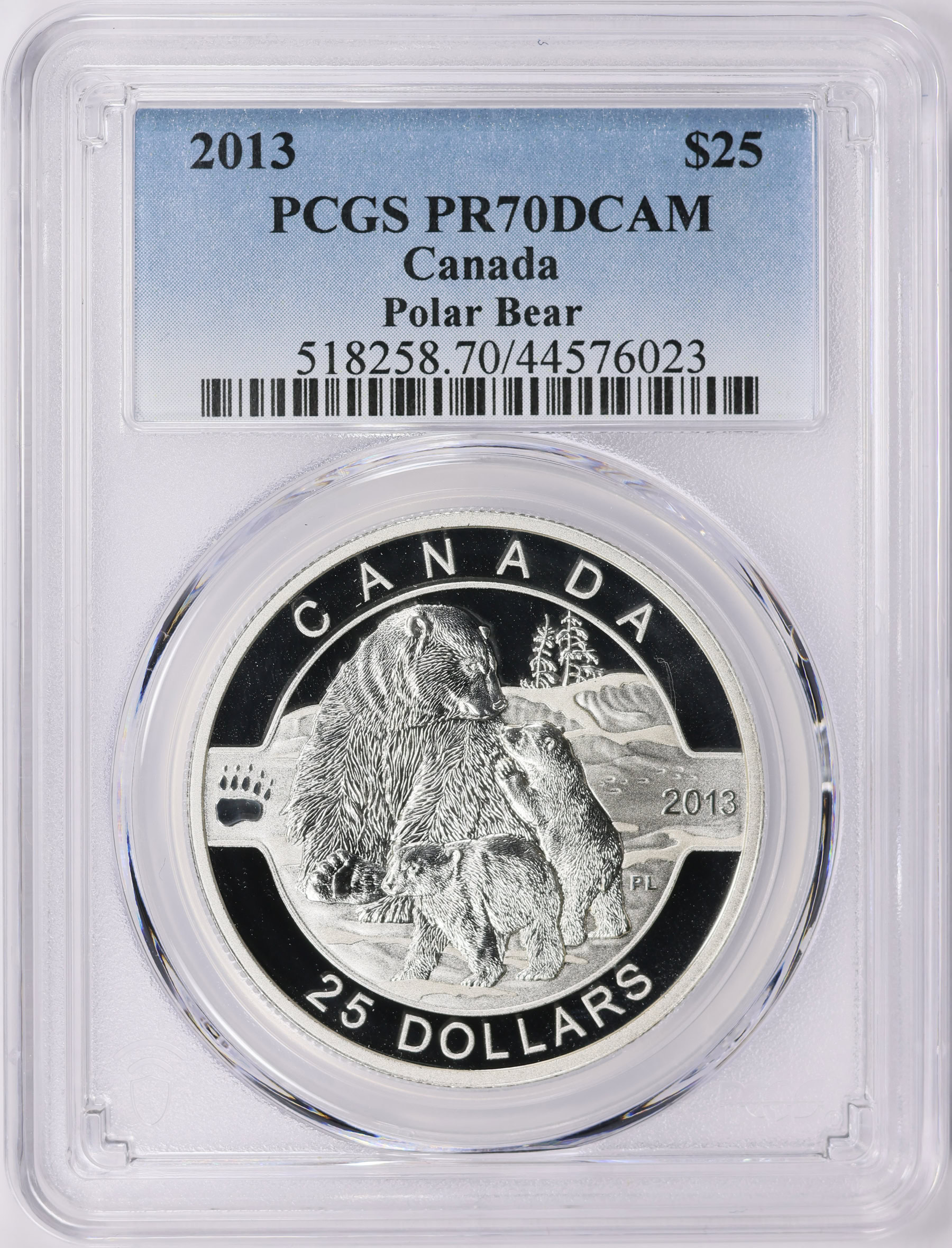 Canada 2013 Silver $25 Polar Bear KM-1403 PCGS Proof-70 DCAM (ASW