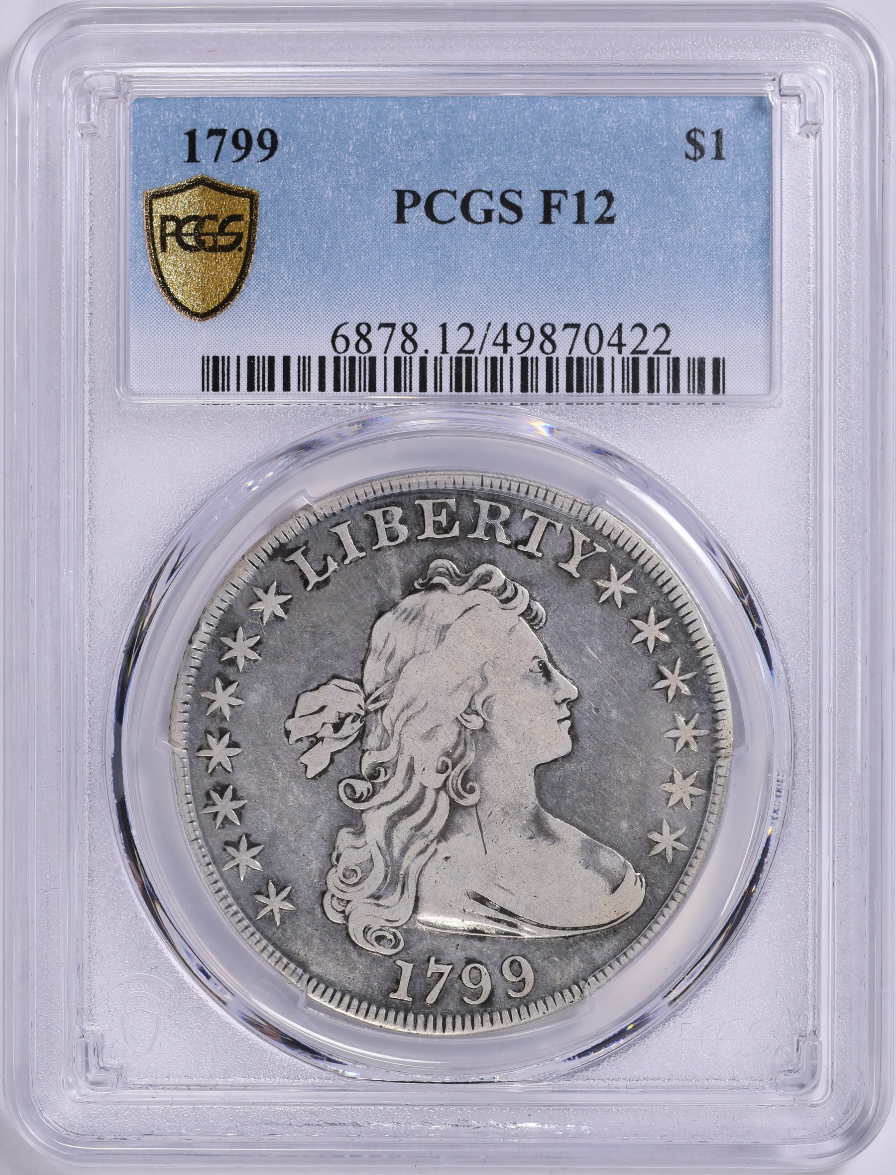 1799 Draped Bust Silver Dollar PCGS F-12 (Item 1794494