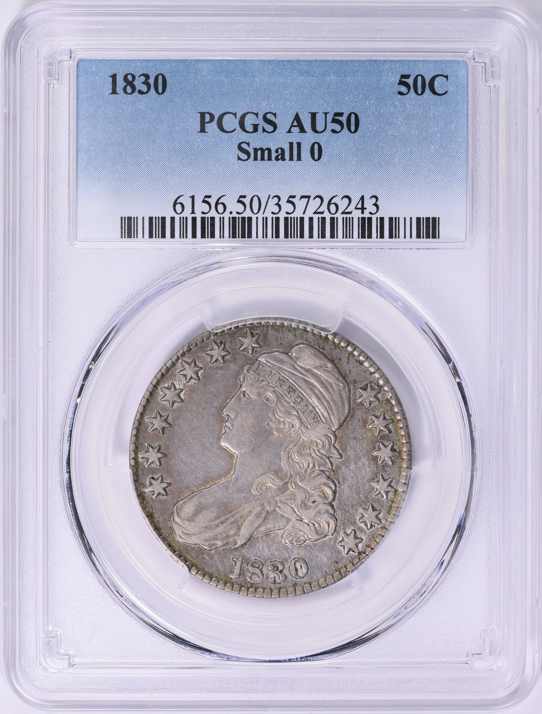 1830 Capped Bust Half Dollar Small 0 PCGS AU-50 (Toned) (Item 1795208 ...