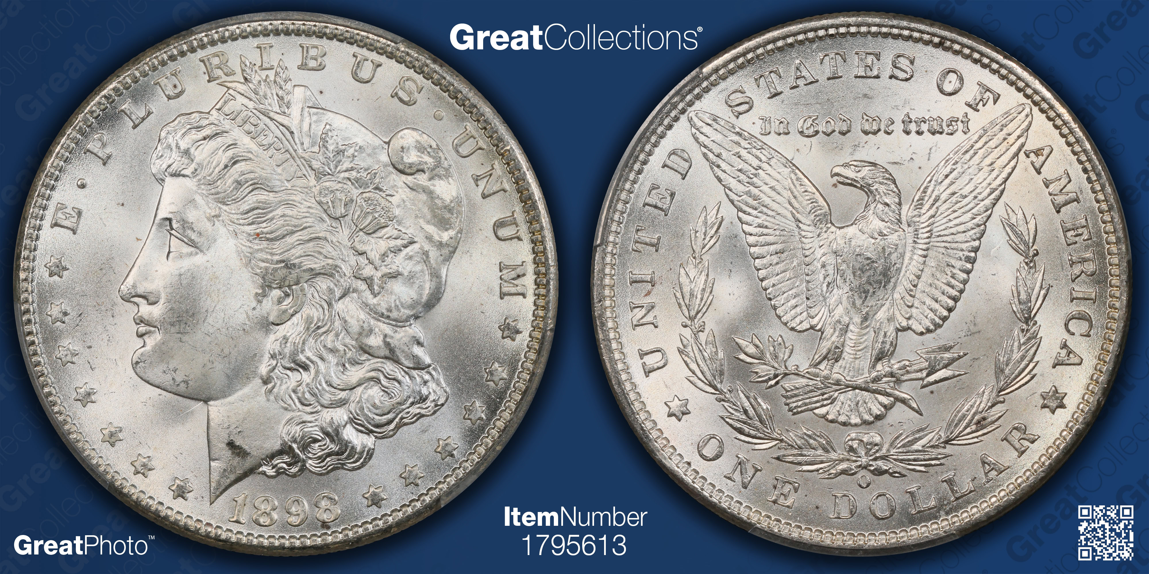 1898-O Morgan Silver Dollar PCGS MS-64+ (Item 1795613 ...