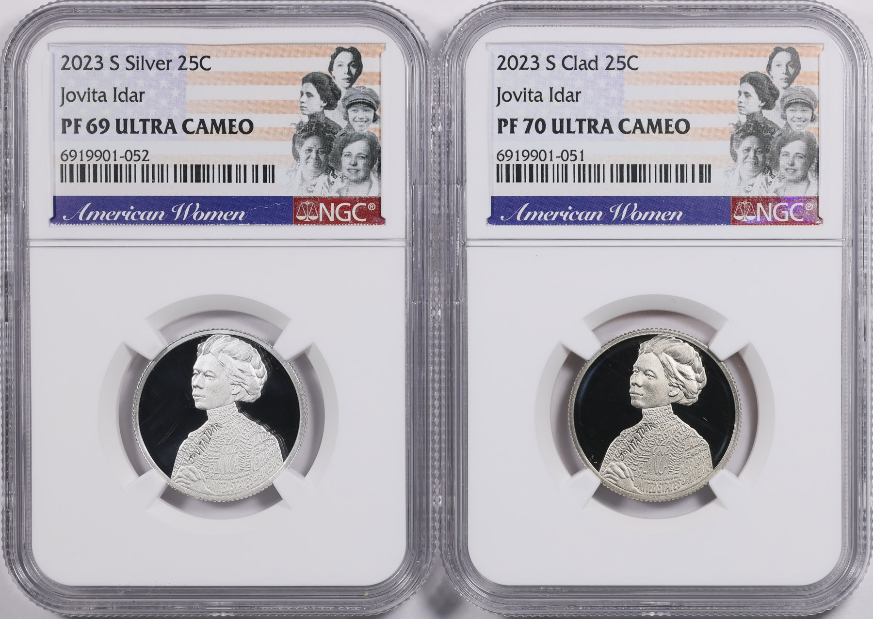 2023-S American Women Quarter Jovita Idar-Silver and Clad NGC Proof-69/ ...