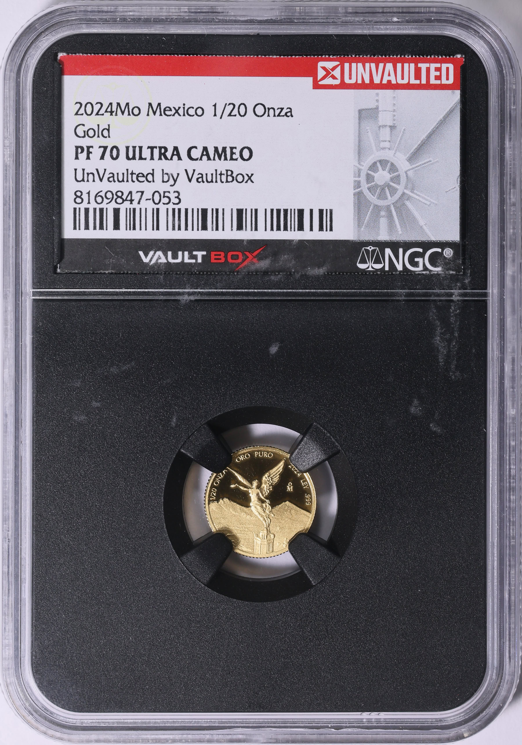 Mexico 2024-Mo Gold 1/20 Onza Libertad NGC Proof-70 UC (VaultBox