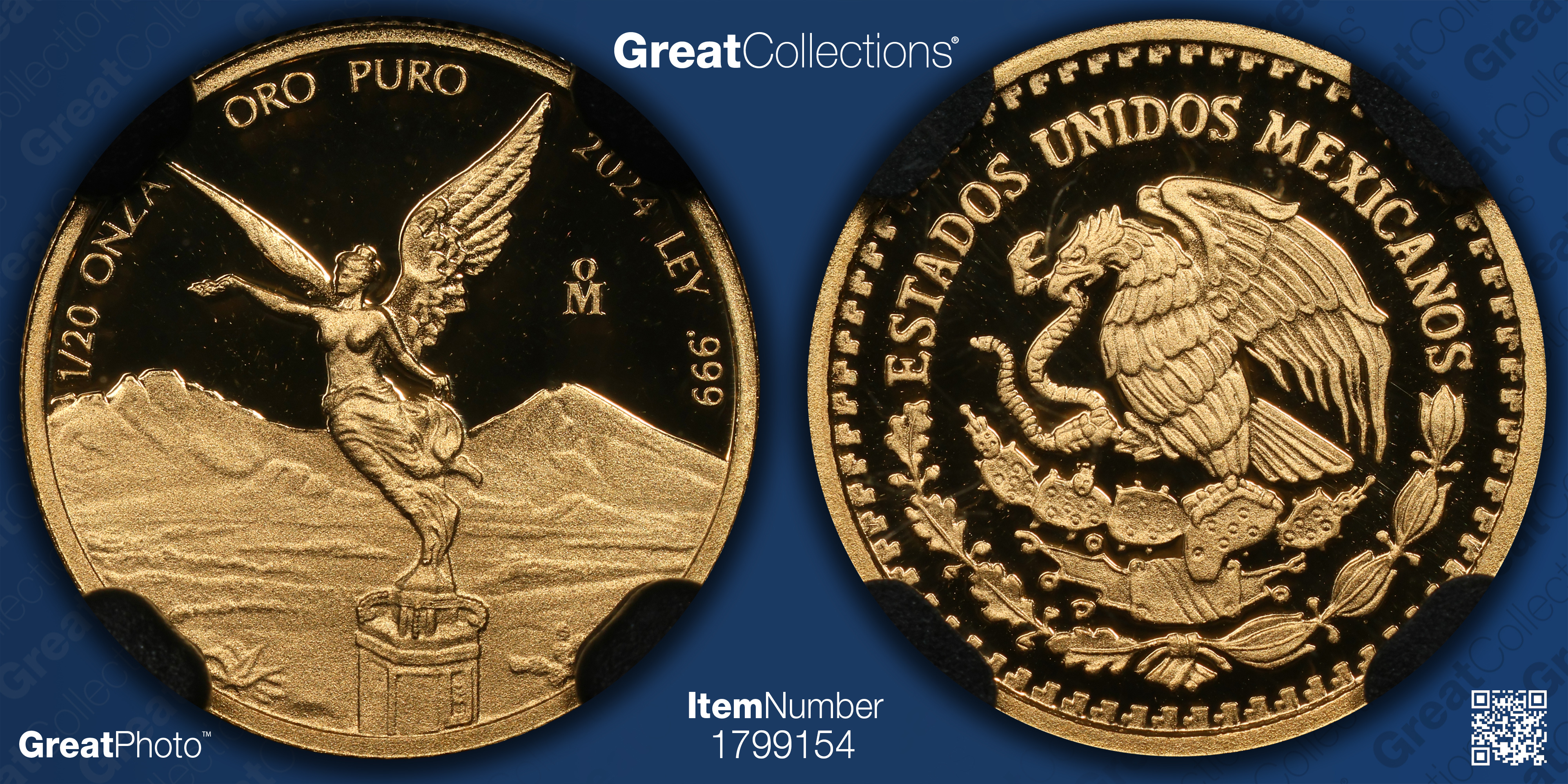 Mexico 2024-Mo Gold 1/20 Onza Libertad NGC Proof-70 UC (VaultBox