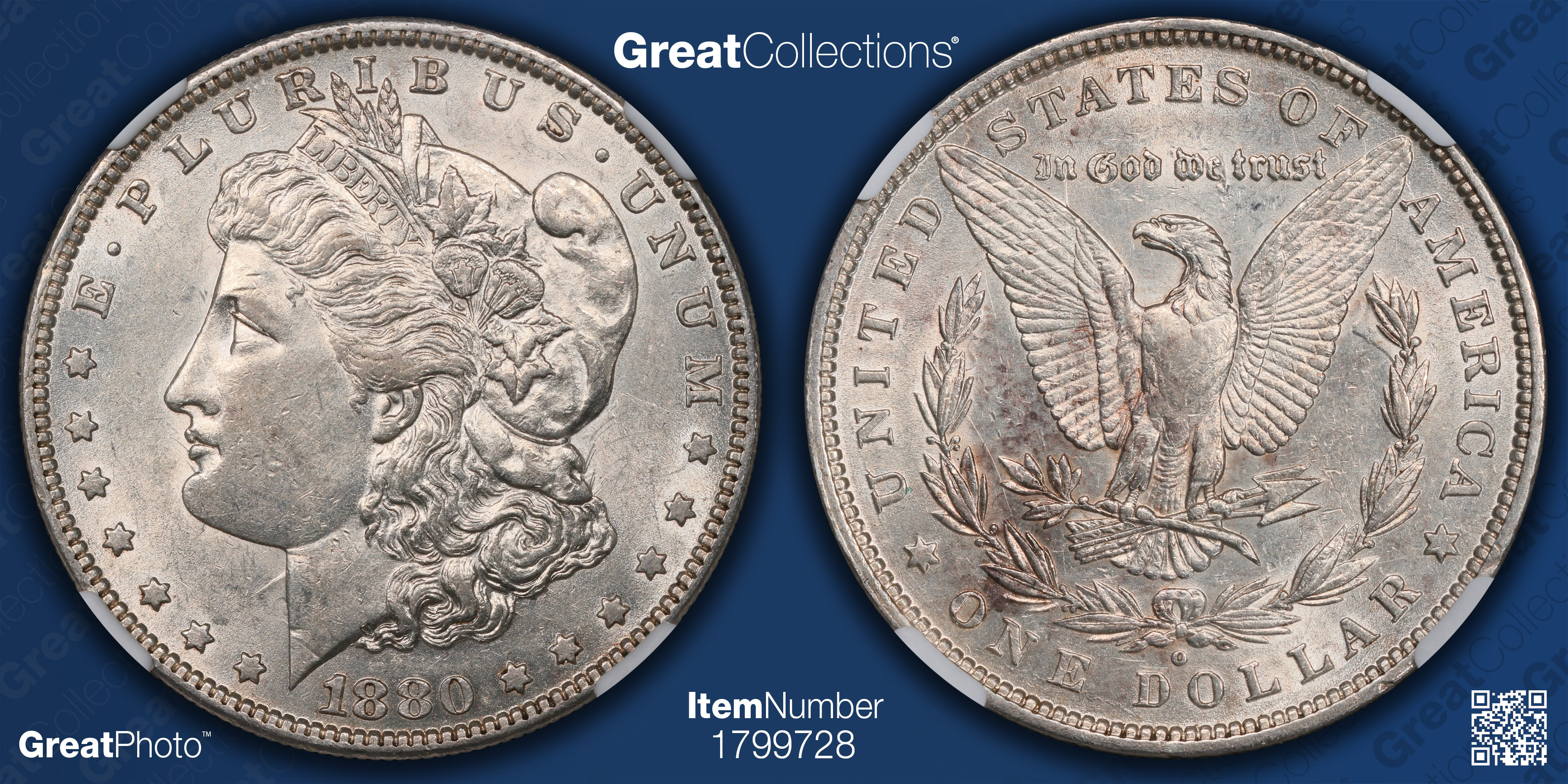 1880-O Morgan Silver Dollar 8/7 Ear & Clash VAM-6C NGC AU-58 (Gene