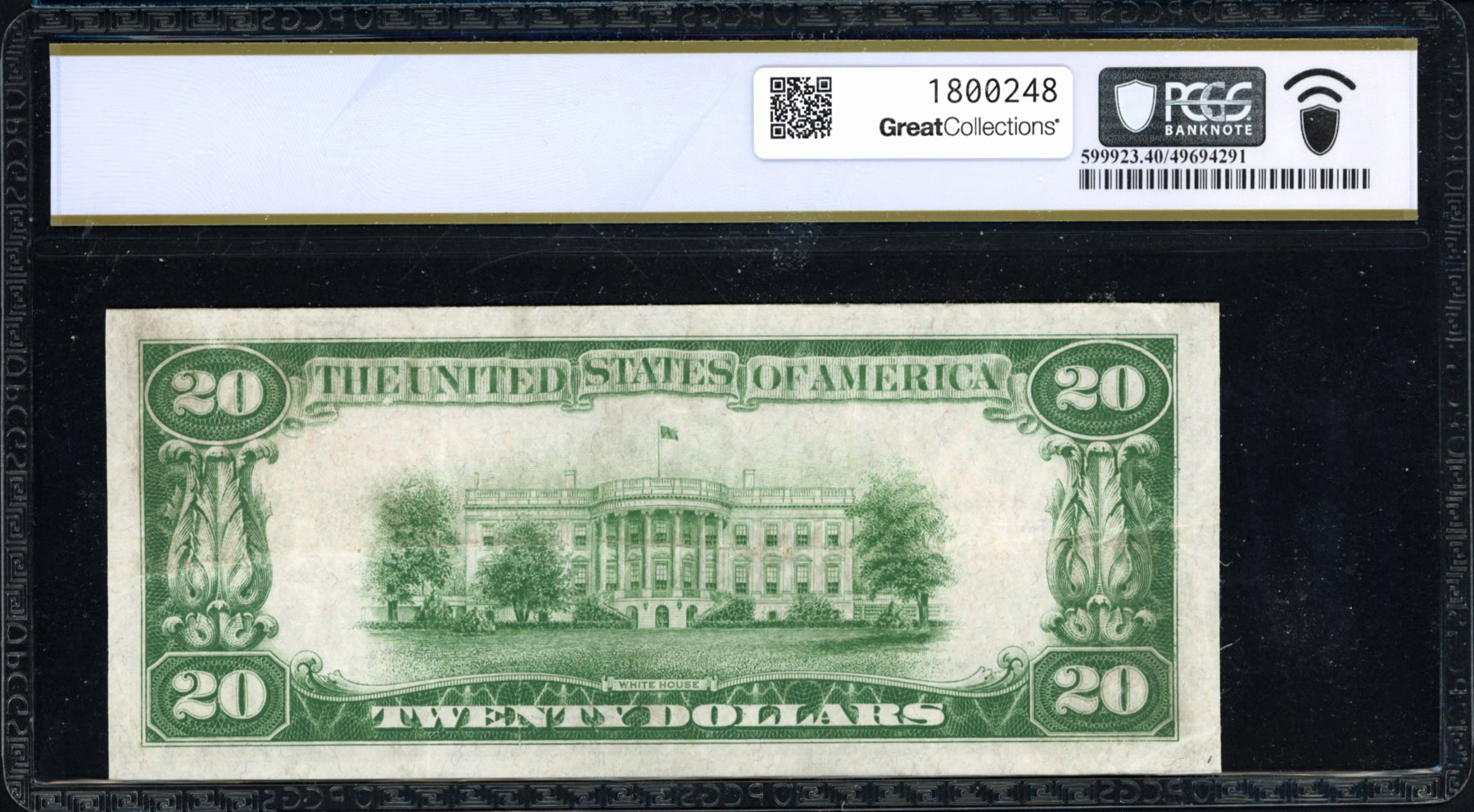 Fr. 2402 (AA Block) 1928 $20 Gold Certificate Note Woods / Mellon PCGS ...