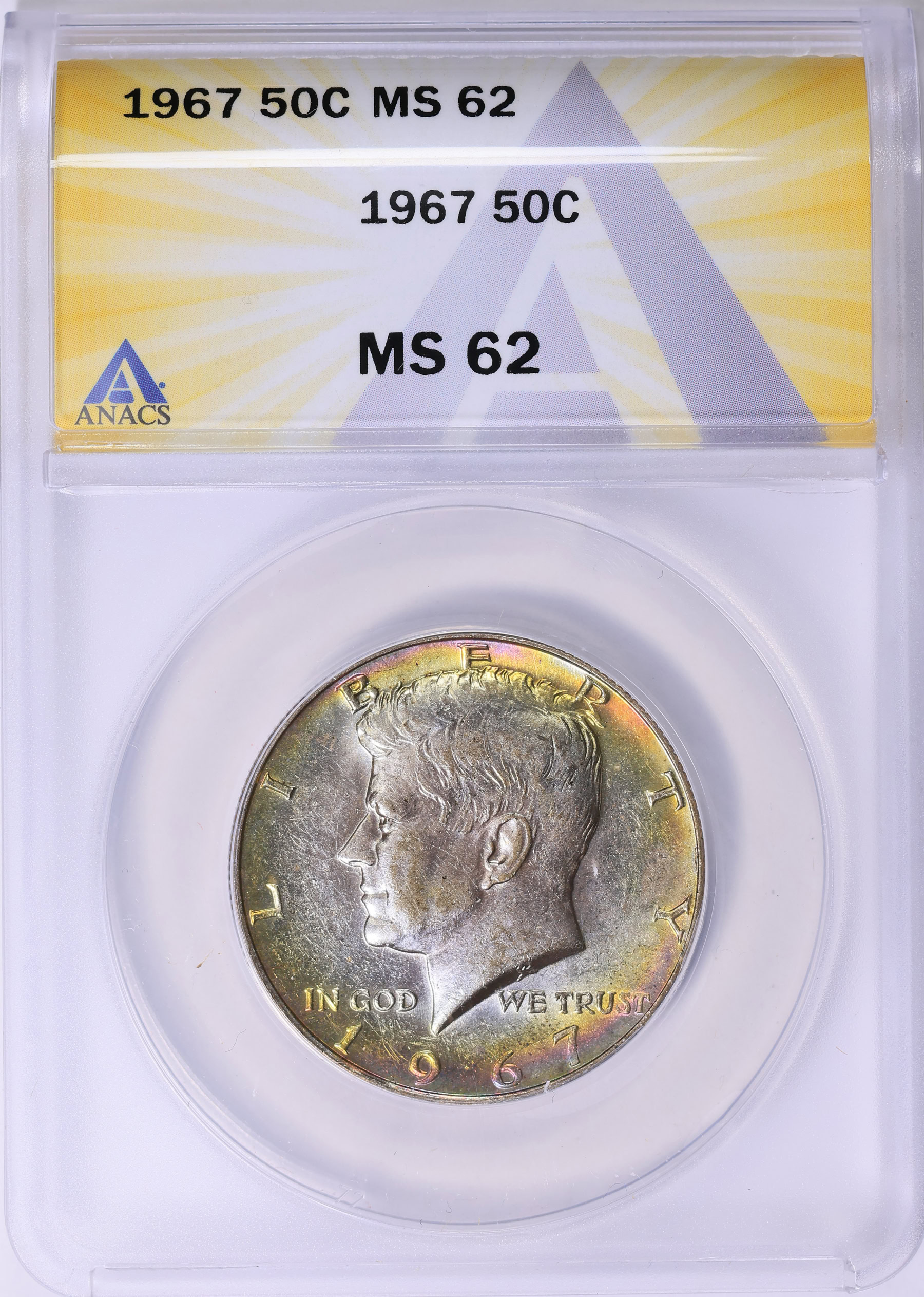 1967 Kennedy Half Dollar ANACS MS-62 (Toned) (Item 1801629 ...
