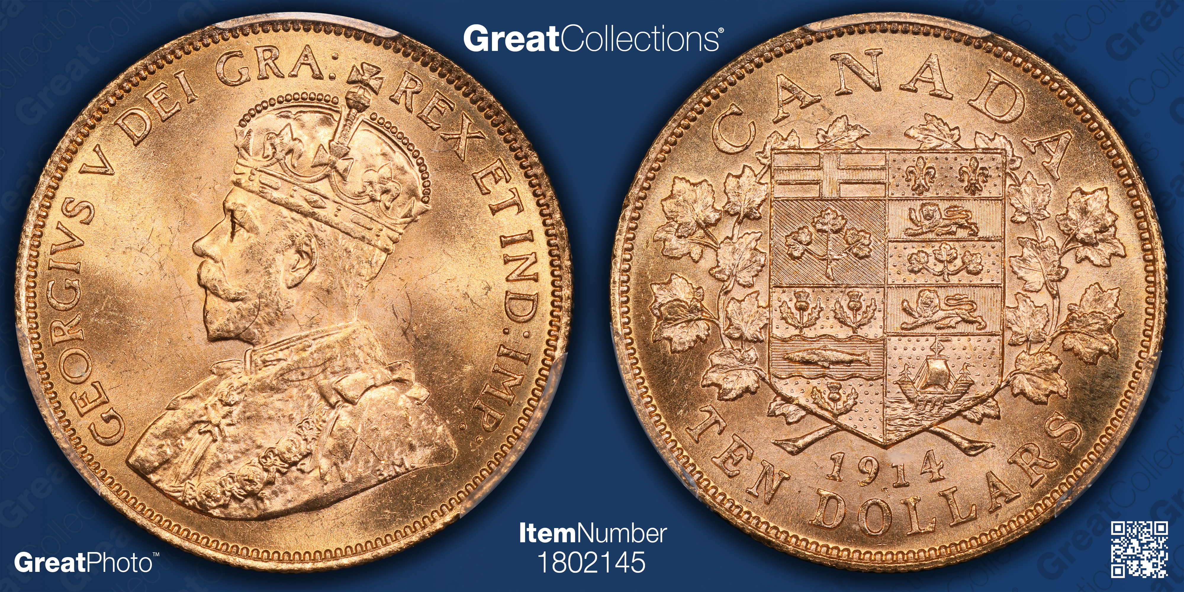 Gemix10 Gold カナリィsr 10 Gold ピュールsr psa10 1914 Canadian Gold $10 | NGC Bank Of Canada Hoard