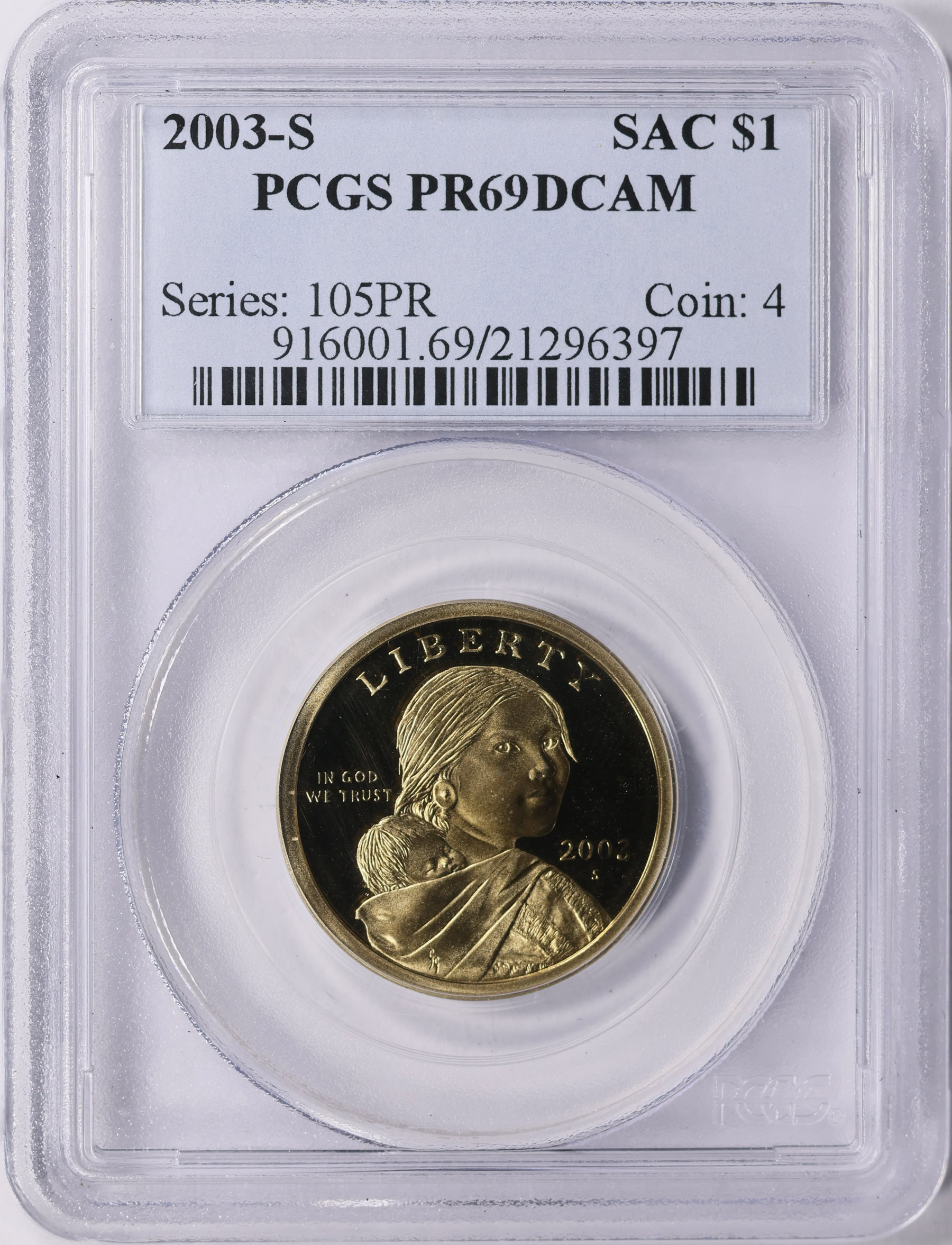 2003-S Sacagawea Dollar PCGS Proof-69 DCAM (Item 1803441