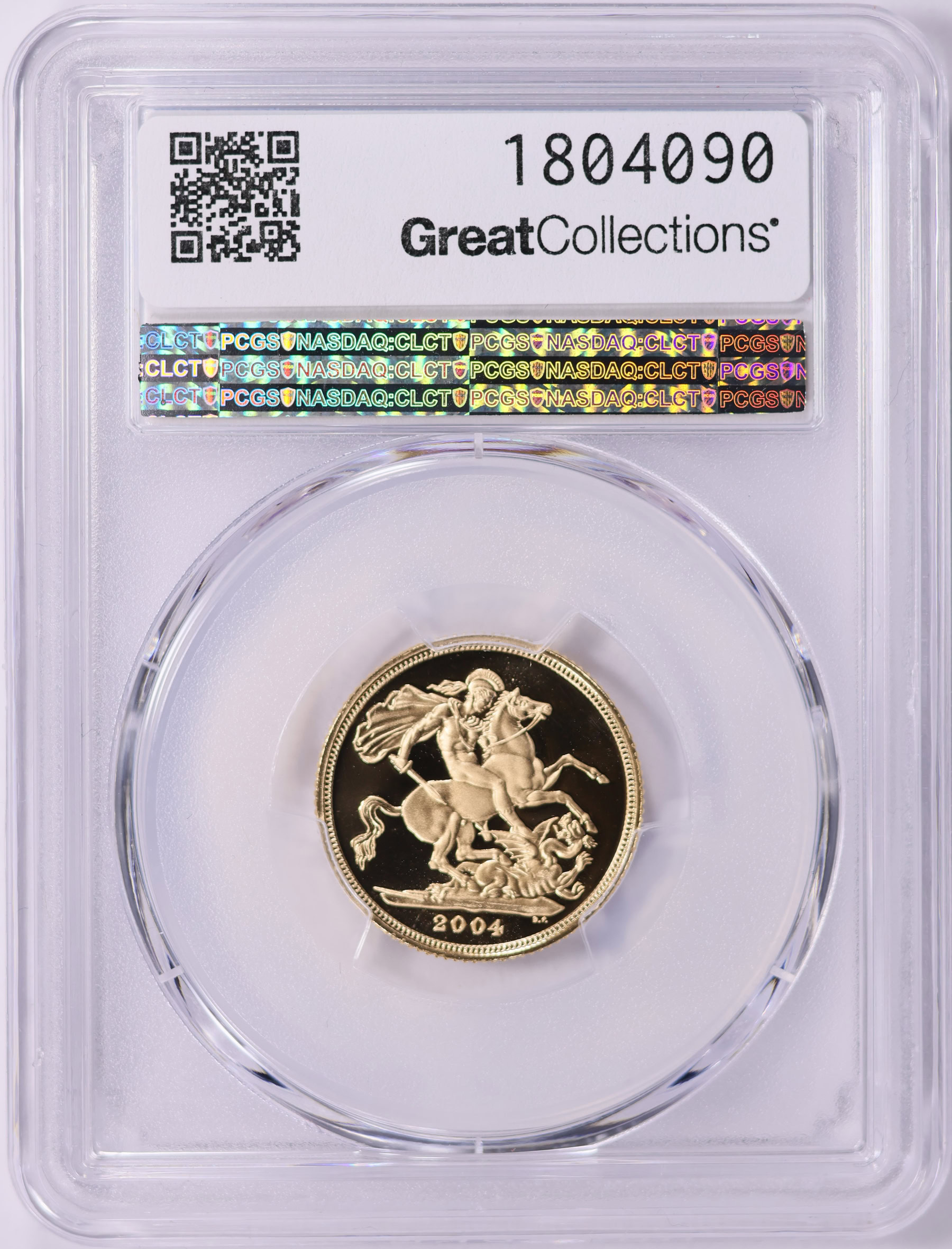 St. George Coin Back Great Britain 2004 Gold Sovereign St. George KM-1002 PCGS Proof-70 DCAM ...