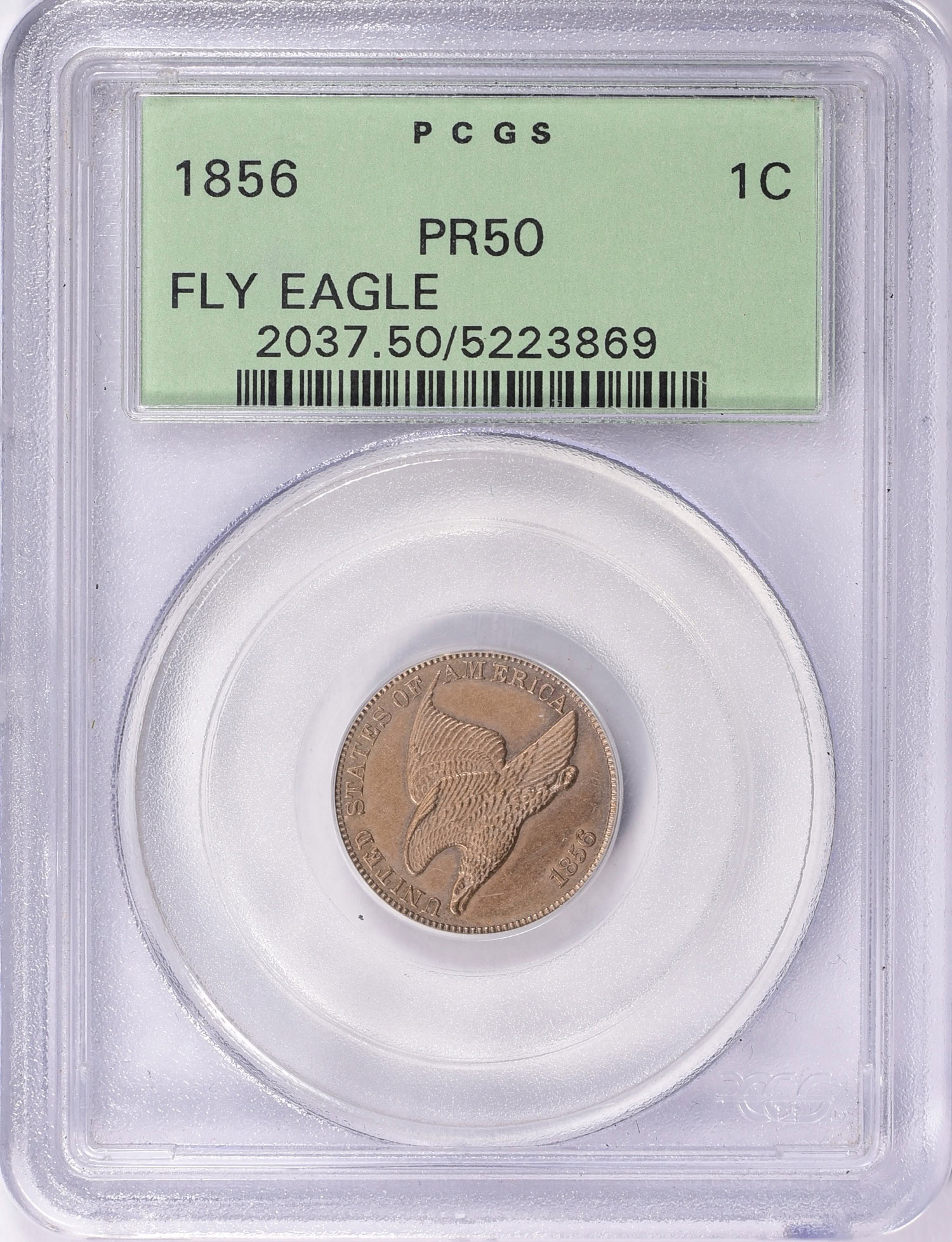 1856 Flying Eagle Cent PCGS Proof-50 OGH (Item 1808344 ...