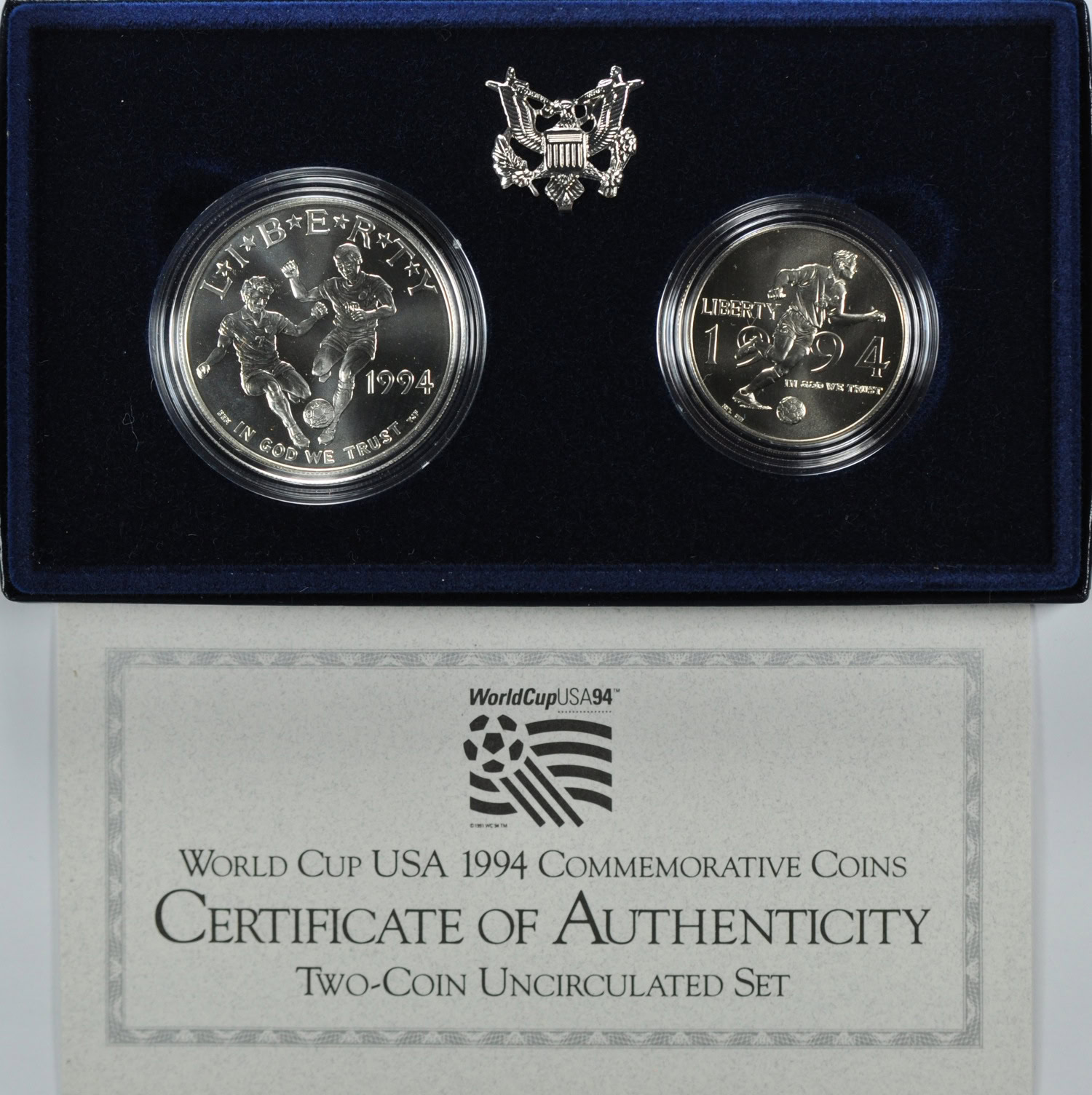 1994-D World Cup Tournament Silver Dollar and Clad Half Dollar