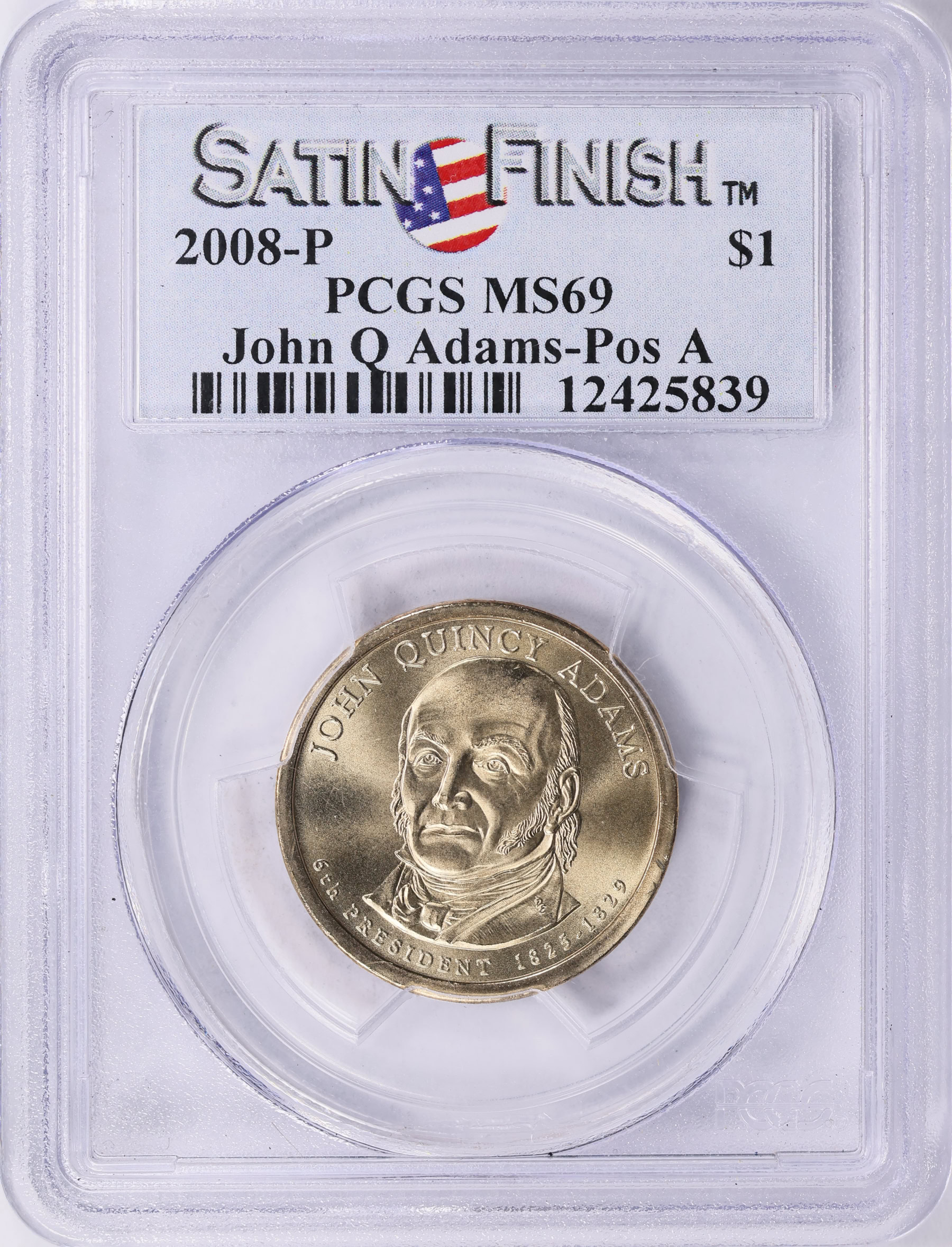 2008-P Presidential Dollar John Quincy Adams Position A Satin Finish ...